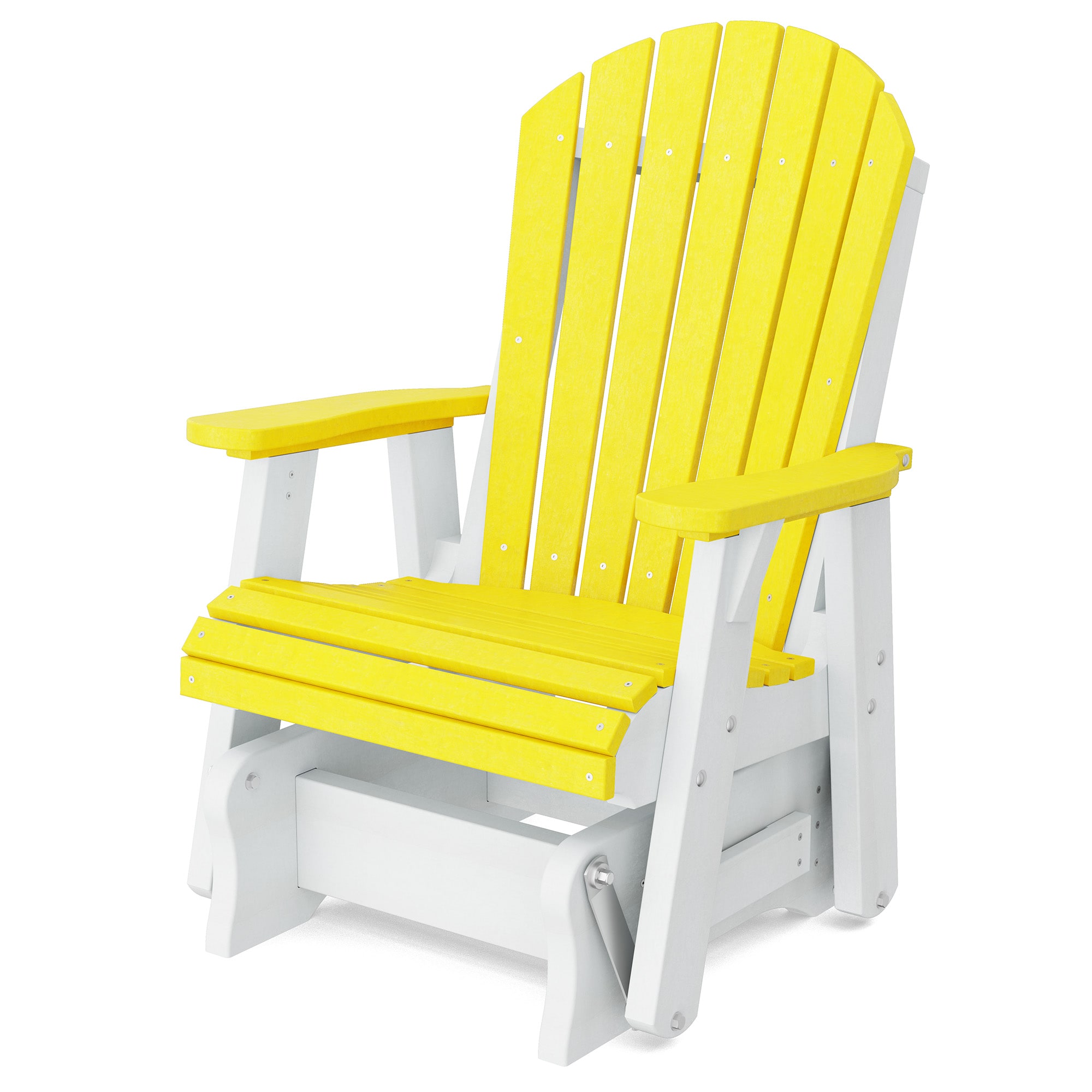 Wildridge LCC-106-LY-BW Heritage 1 -person Lemon Yellow/White HDPE Outdoor Glider