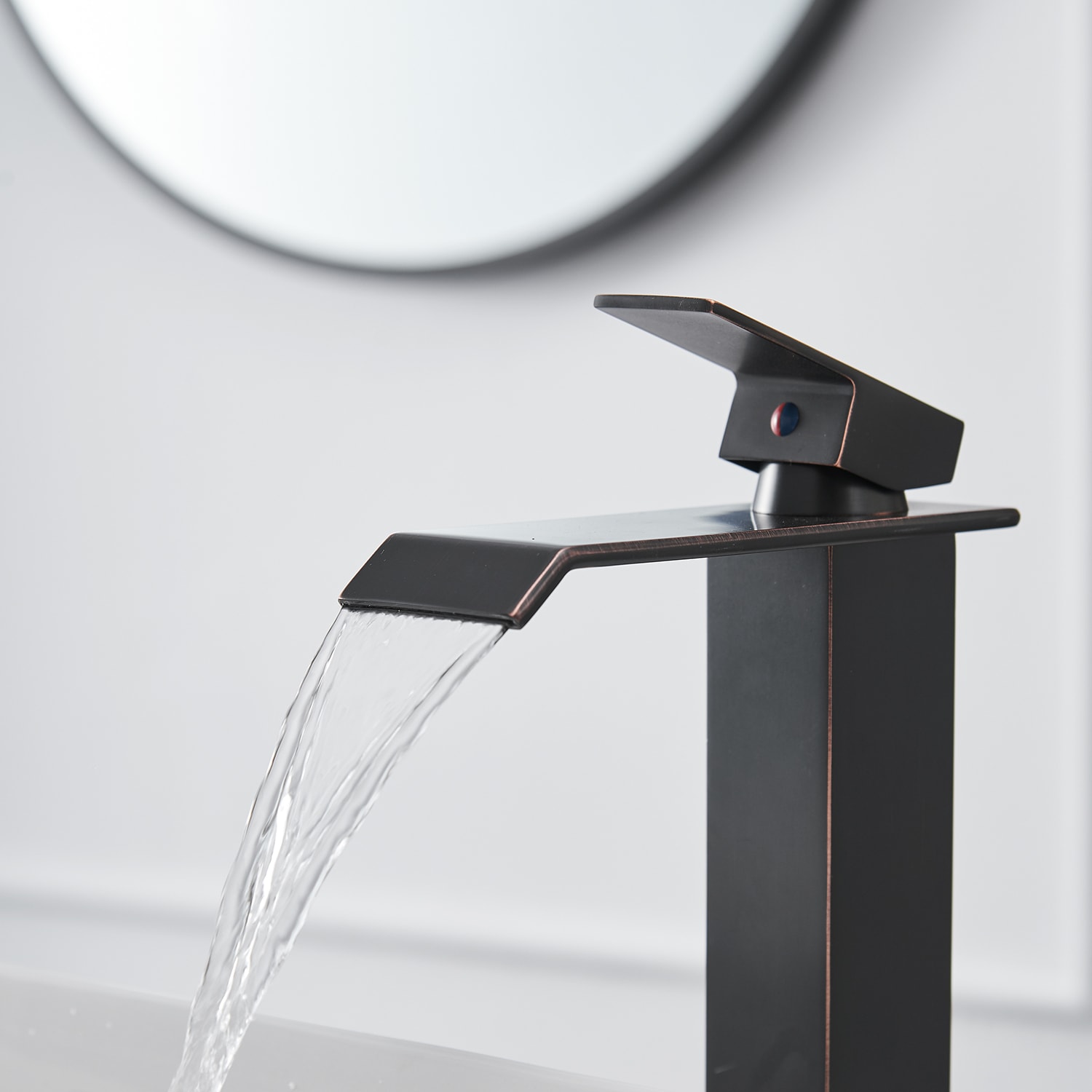 Oil-Rubbed Bronze Tall Vessel Sink Faucet with Drain Assembly