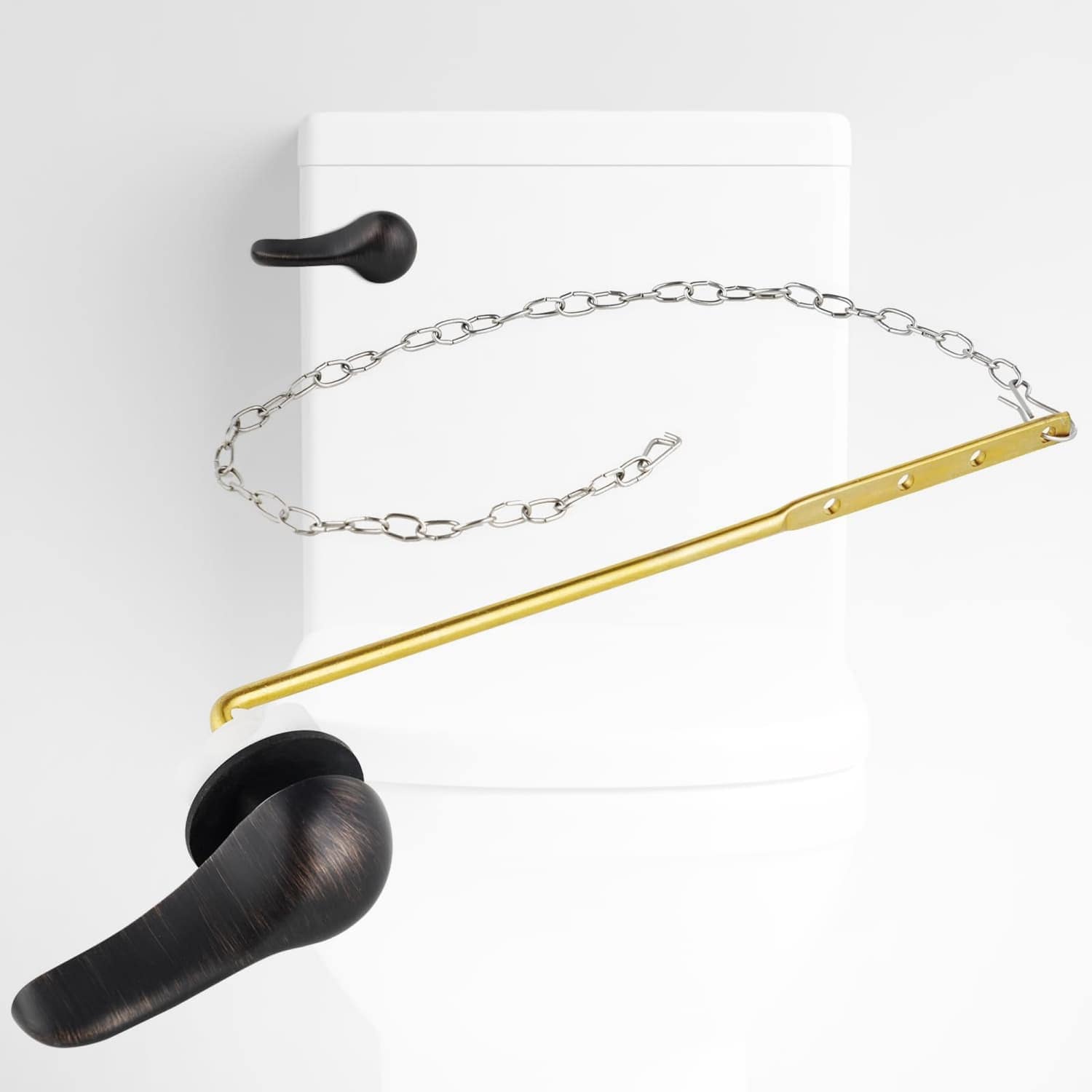 Angel Sar Oil Rubbed Bronze Toilet Handle with Stainless Steel Chain for Toilet