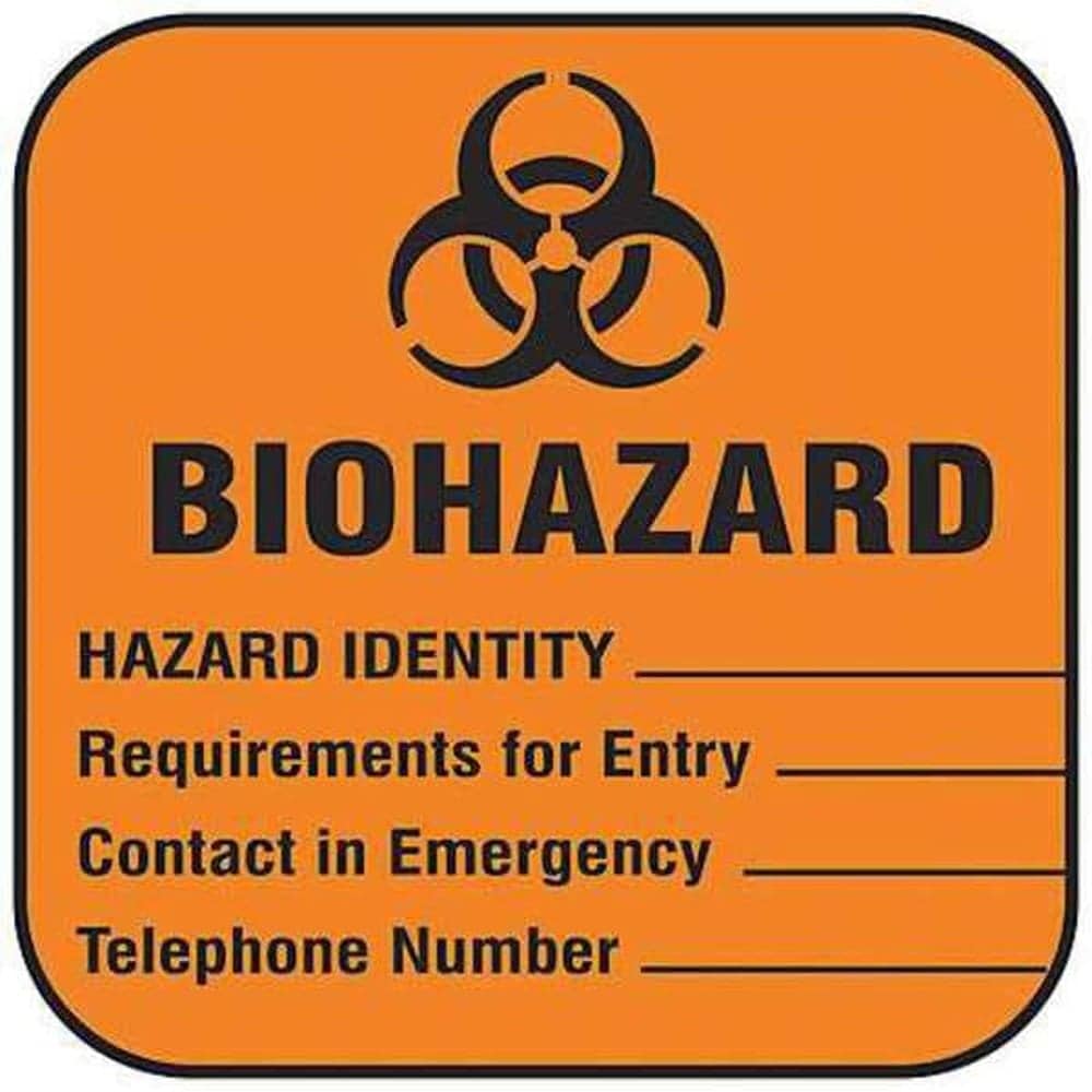 Brady  Biohazard Label Biohazard Paper 4 in W 2 in H 22350LS