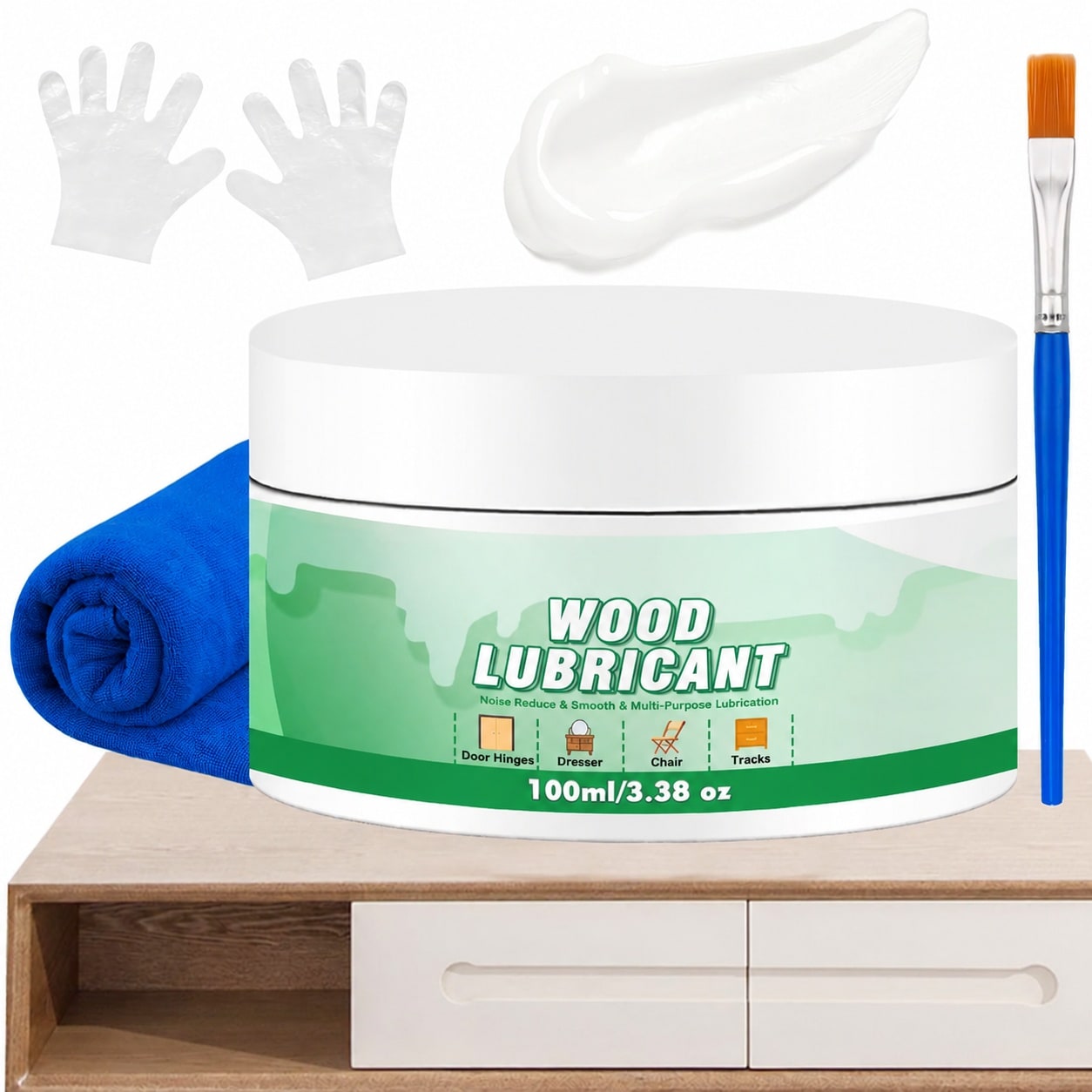 UUDULY Wood Wax Lubricant for Furniture Multi Purpose Sliding Drawer Door Hinge Lubricant Grease to Lubricate and Reduce Noise Paste Wax for #LUU0730U012