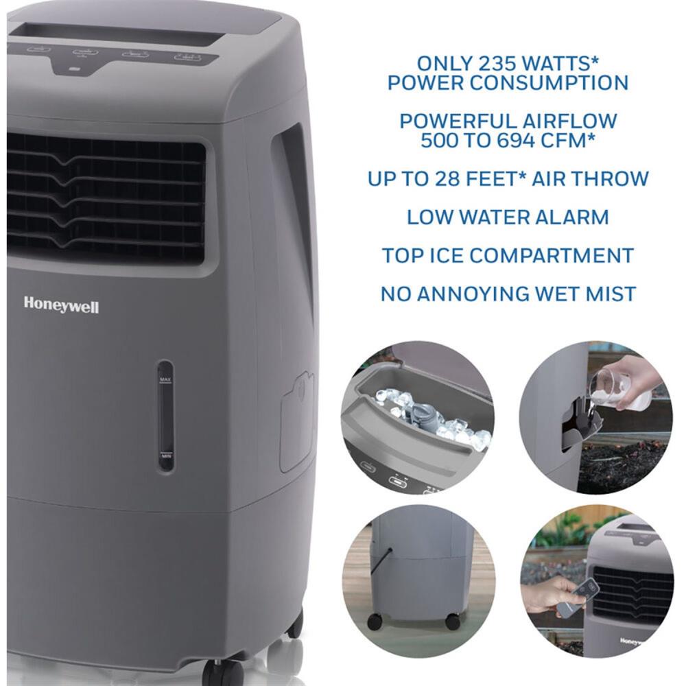 Honeywell 500-CFM 4-Speed Indoor/Outdoor Portable Evaporative Cooler ...