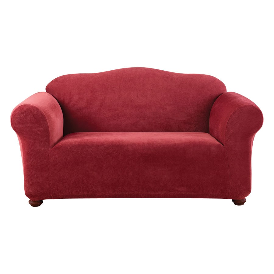 Sure Fit Stretch Pique 3-Piece Sofa Slipcover, Garnet