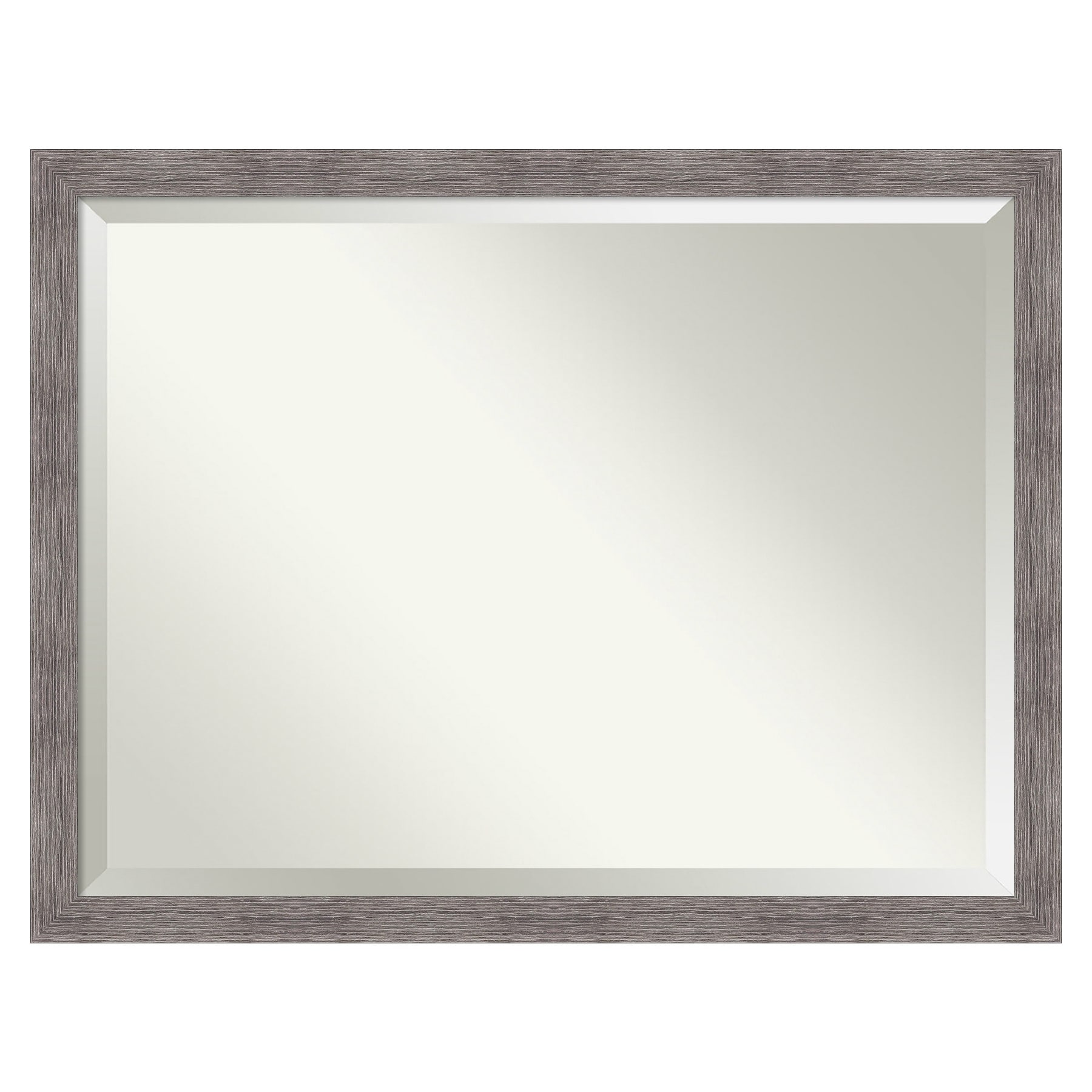 Pinstripe Plank Grey 43" x 33" Beveled Vanity Wall Mirror
