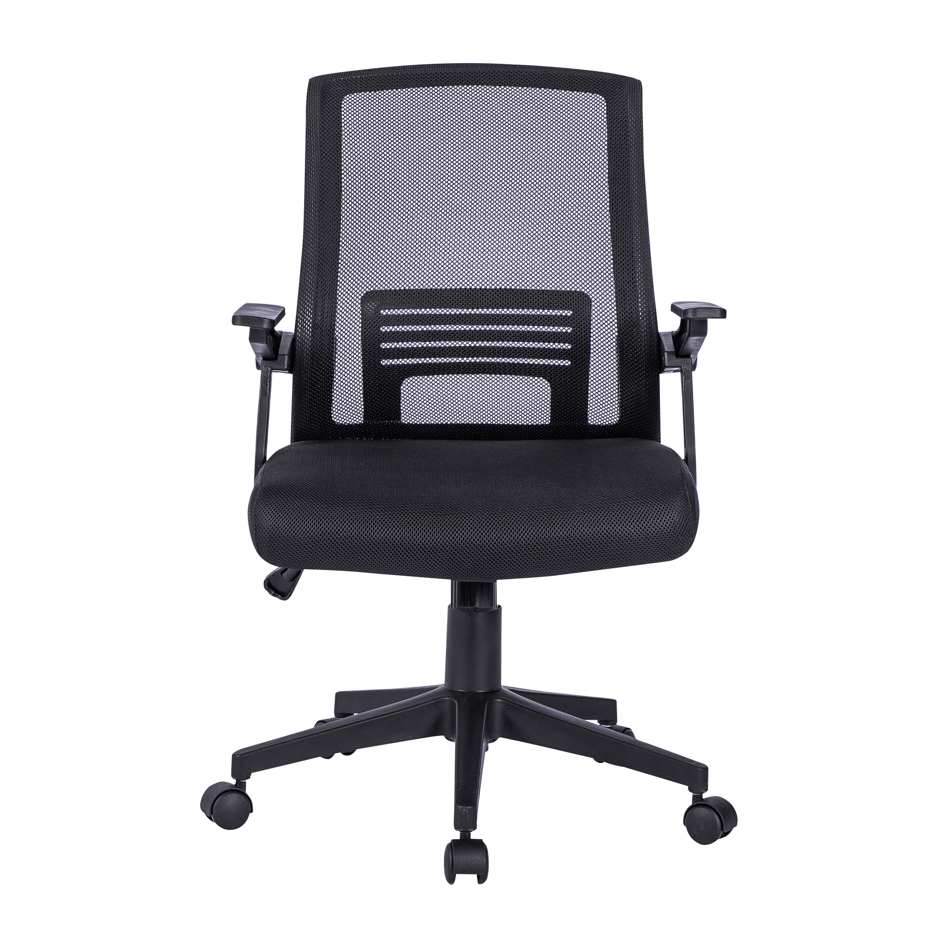 Techni Mobili RTA-3245C-BK Set of Black Contemporary Ergonomic Adjustable Height Swivel Fabric Desk Chair