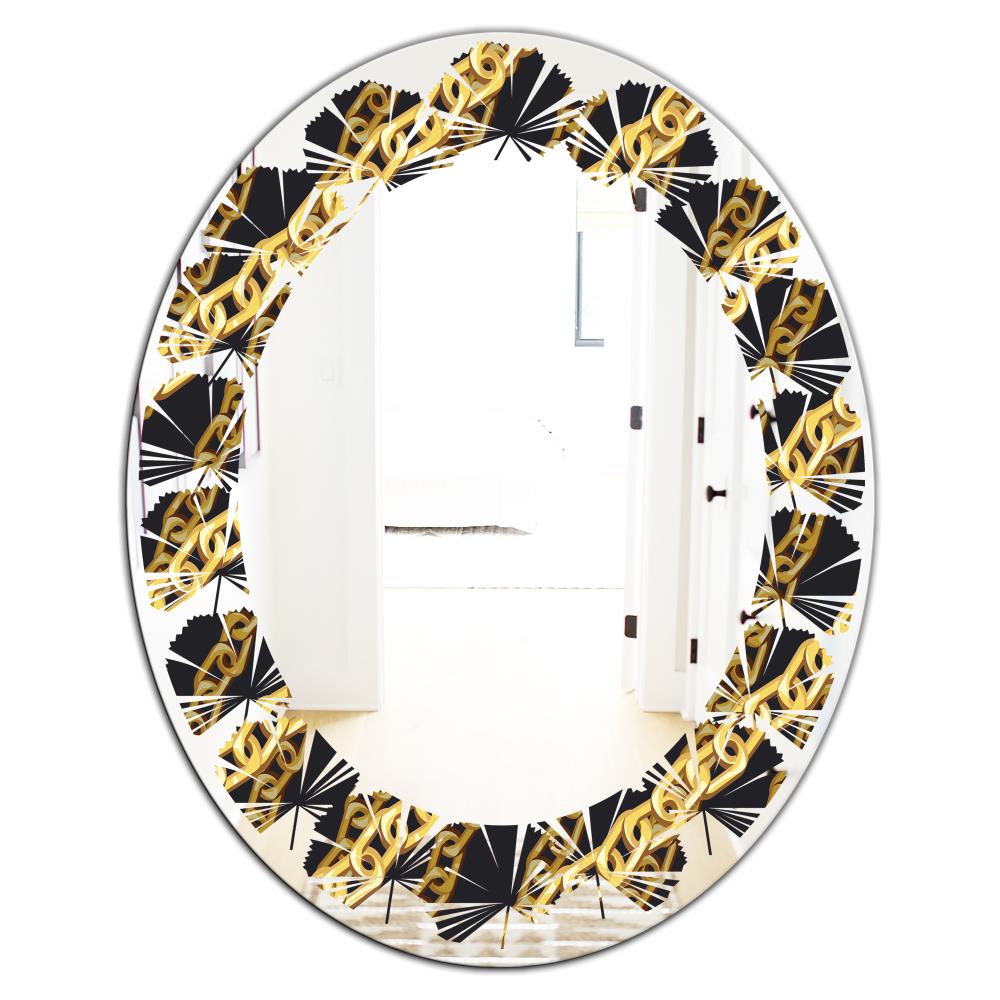 Designart Designart Mirrors 31.5-in W x 31.5-in H Oval Gold Polished ...