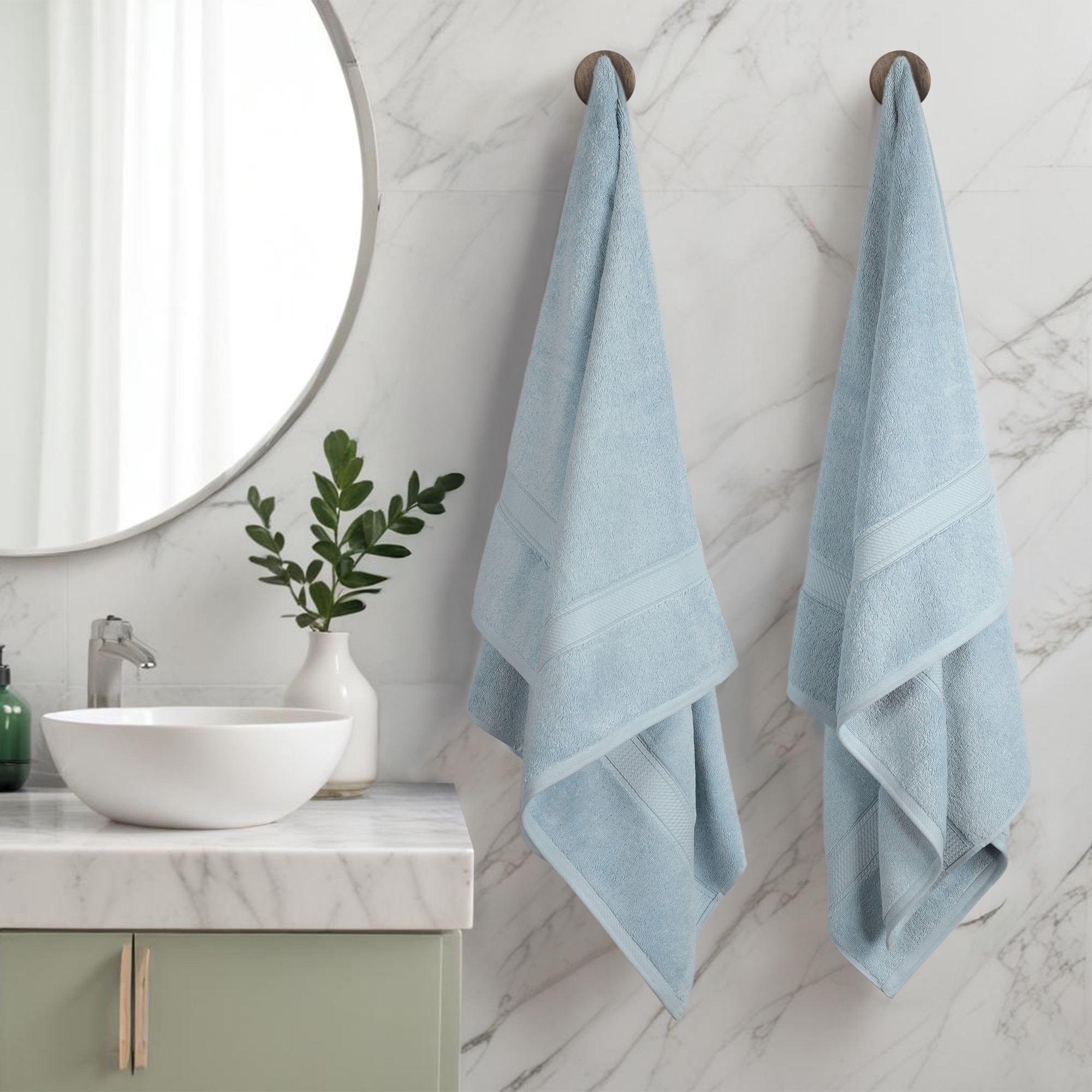 Superior Egyptian Cotton Pile Plush Heavyweight Absorbent Luxury Soft Bath Towel Set