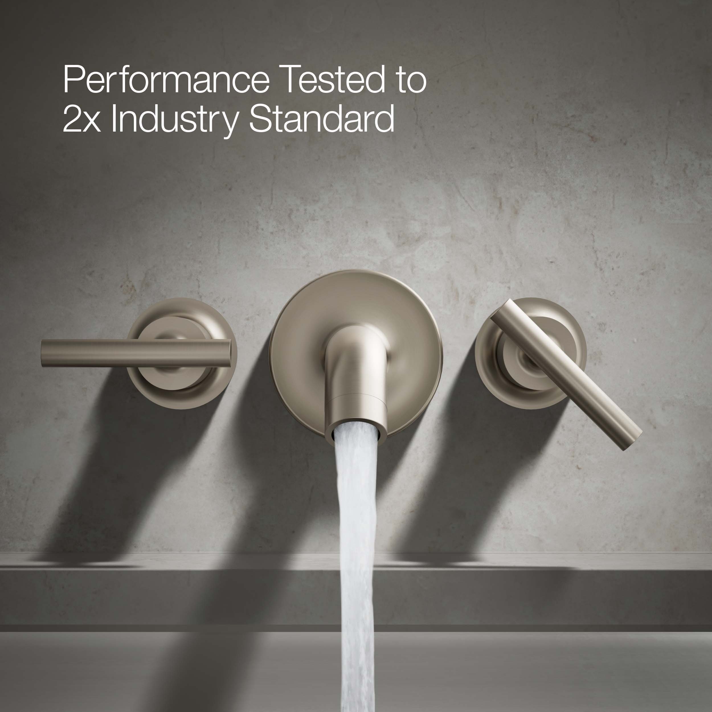 Purist Vibrant Brushed Nickel Wall-Mount Bath Lever Handles