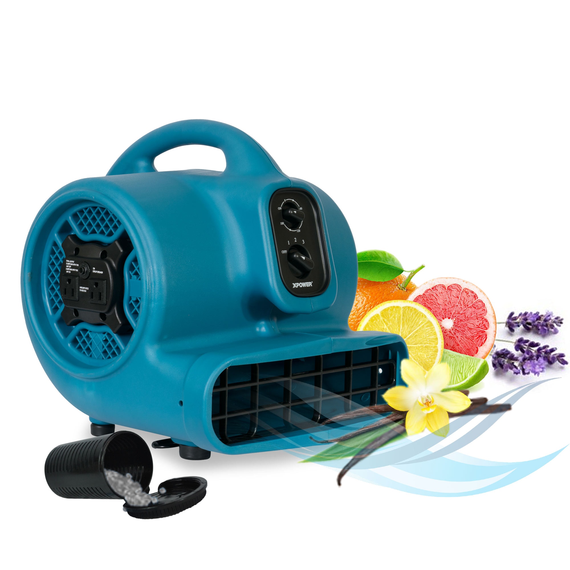 XPOWER P-450AT 14-Inches 115 -Volt 3 -Speed Indoor Blue Floor Fan