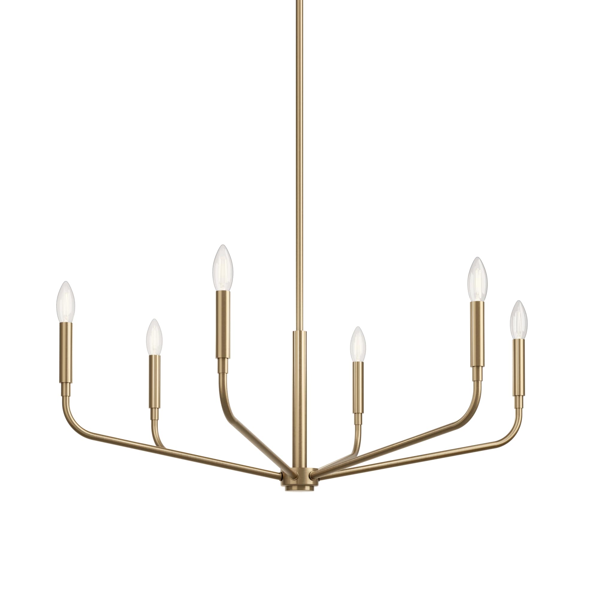 Kichler Madden 6-Light Gold Modern/Contemporary Bare Bulb Chandelier