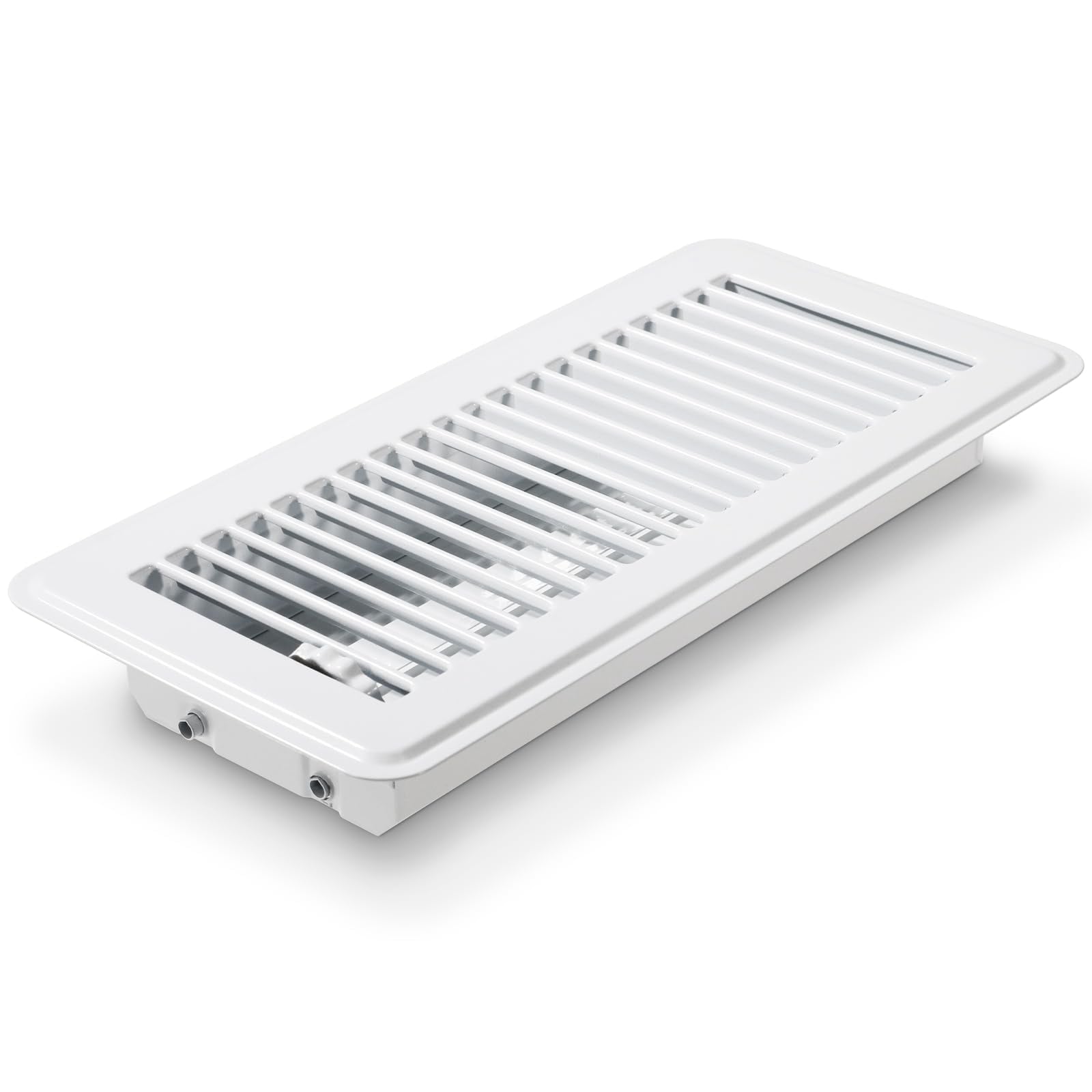 Lukvuzo  Floor Register 4 by 10 inch Vent Covers for Home Adjustable Air Vent Covers with Magnetic PVC Screen Filter White 1 Piece