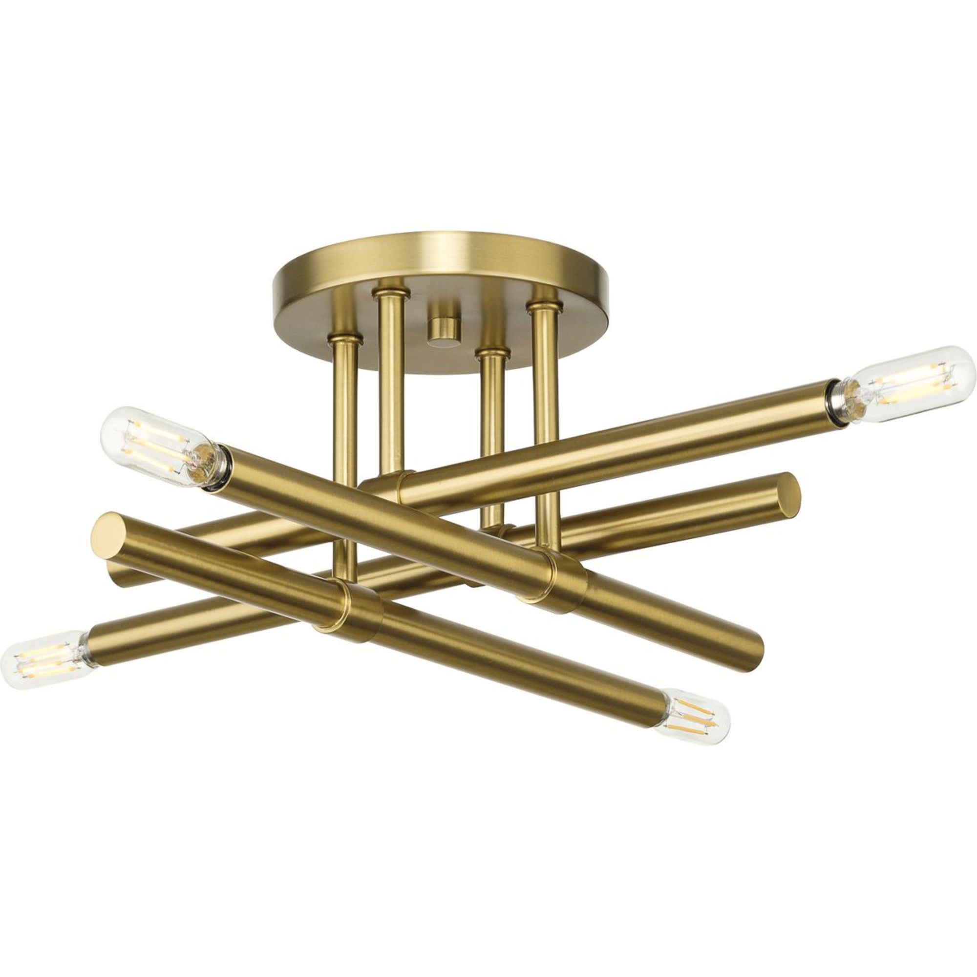 Progress Lighting P350257-191 Arya 4 -Light 20.12-in Brushed Gold Semi Flush Mount Light