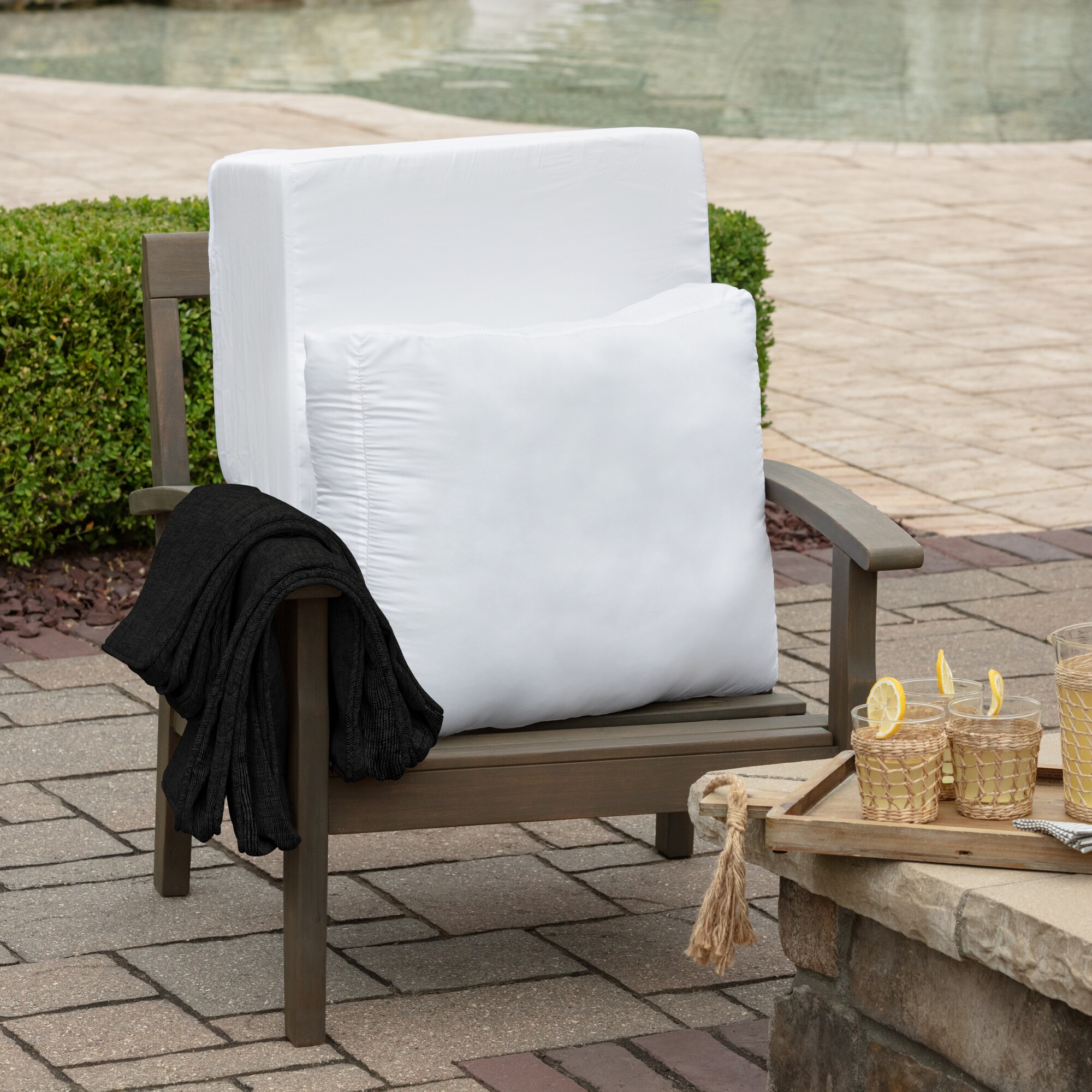 Arden Selections 24-in x 24-in 2-Piece Black Leala Deep Seat Patio