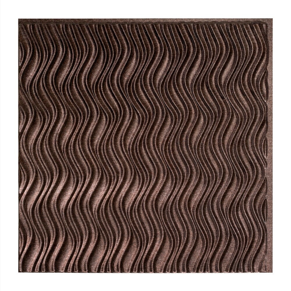 Fasade G71-27 24-in x 24-in Current Vertical Smoked Pewter PVC Surface-mount Ceiling Tile (1-Pack, 4-sq ft / Case)