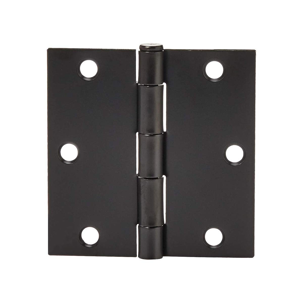 AKSCYZM Interior Door Hinges Square Style Matte Black Durable Steel Construction 3.5 by 3.5 Inch Pack of 12 with Mounting Screws #LAK0828K0037