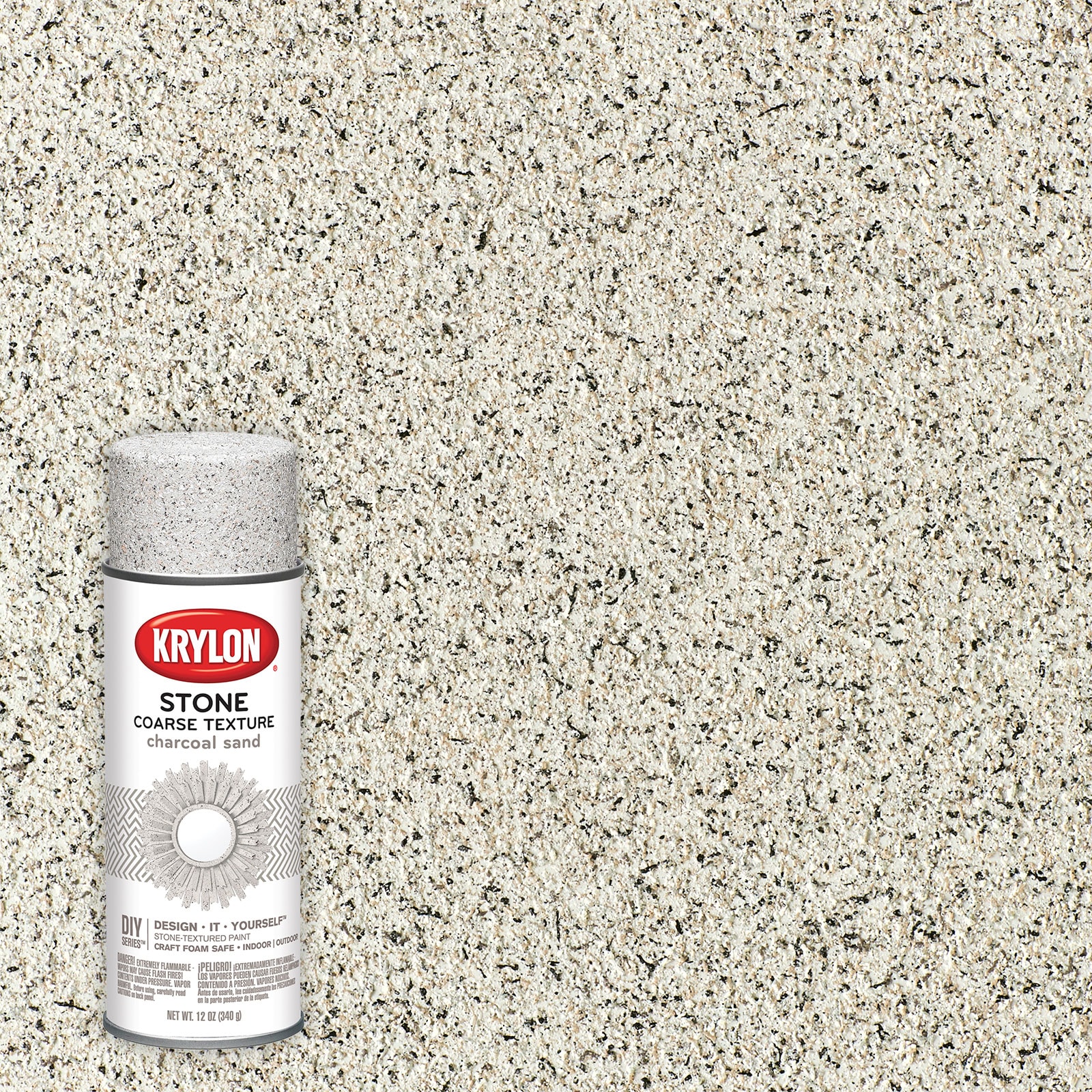 Krylon Stone Matte Charcoal Sand Textured Spray Paint (NET WT. 12-oz ...