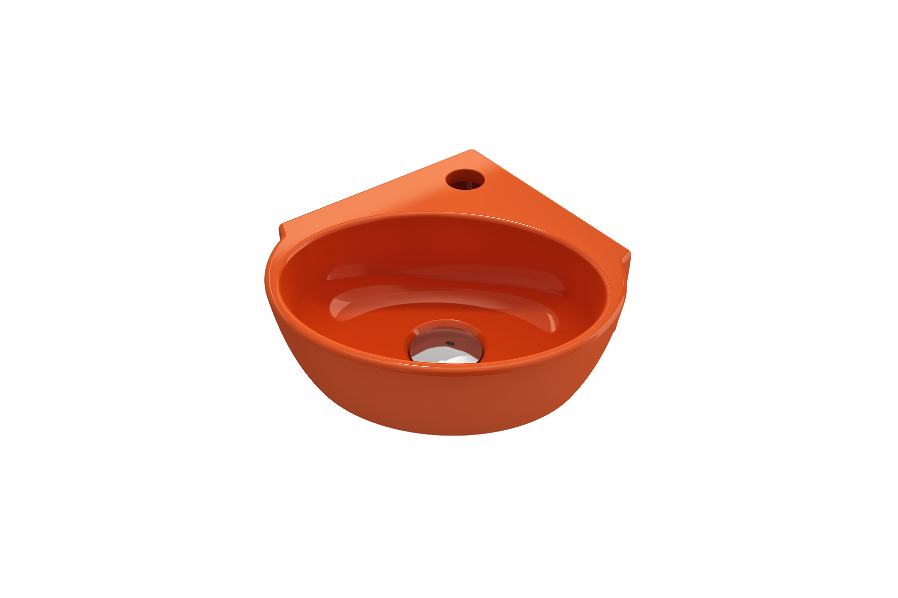 BOCCHI 1392-012-0126 Fire Clay 11.75-in Wall-mount Irregular Modern Orange Bathroom Sink