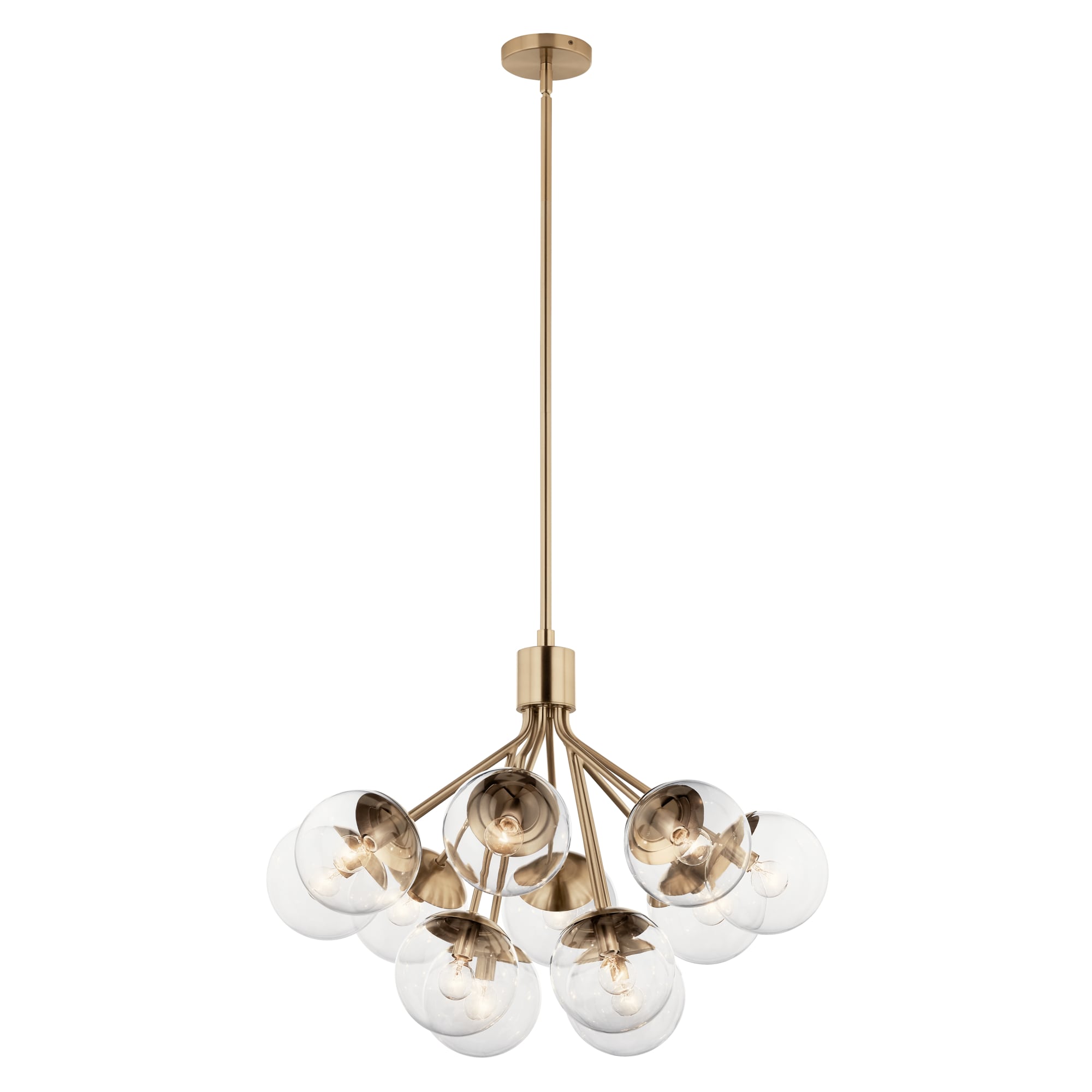 Kichler 52701CPZCLR Silvarious 12 -Light Gold Modern/contemporary For Use in Bedrooms, Dining Rooms, Foyers, Kitchens, Living Rooms Chandelier
