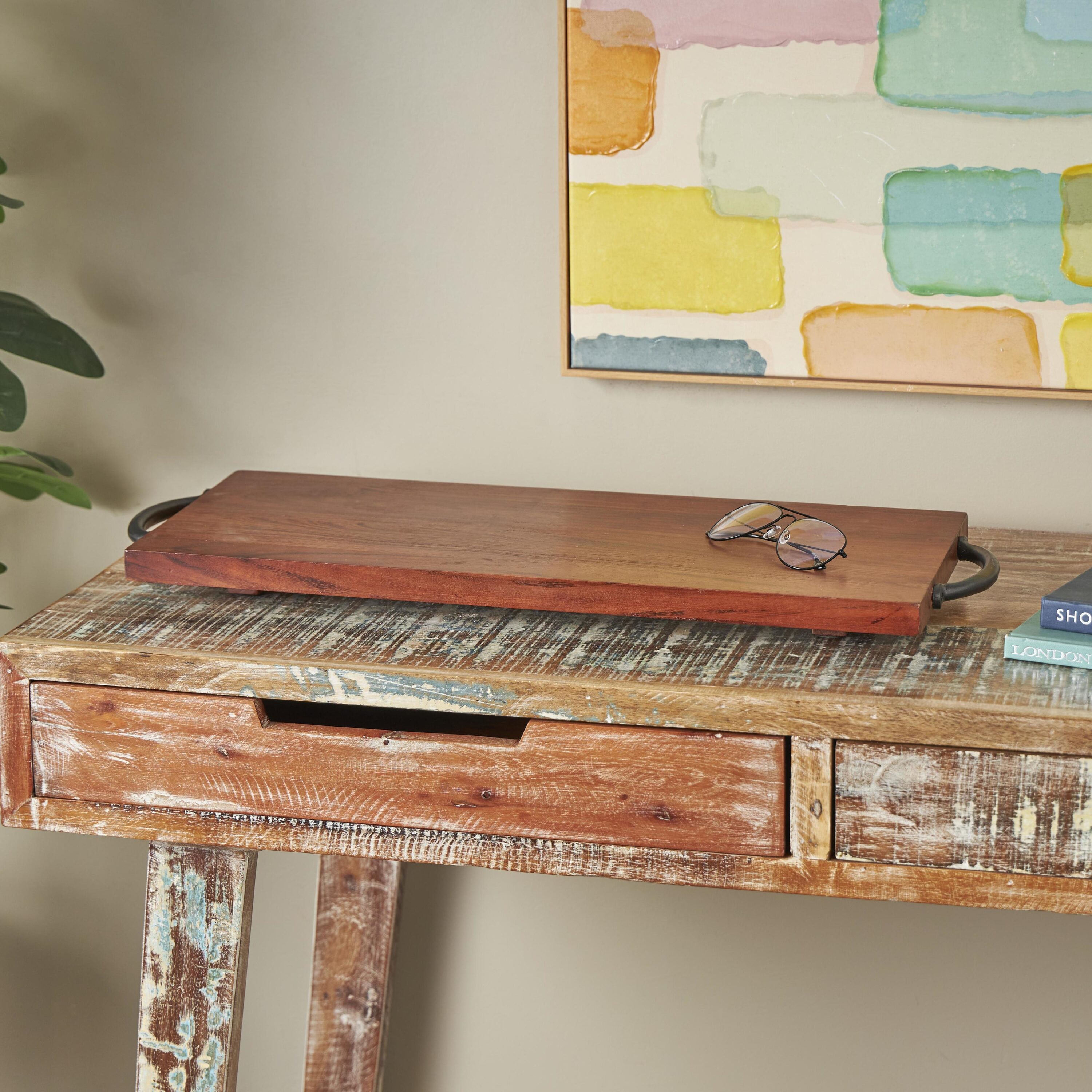 Grayson Lane 820943 Brown Wood Modern Decorative tray