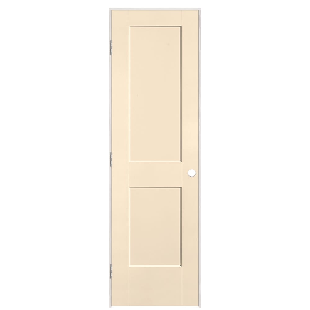 Masonite 895963 24-in x 80-in Cream-n-Sugar Solid core 2-panel Right hand Smooth Prefinished Molded composite Flat Jamb Single Prehung Interior Door