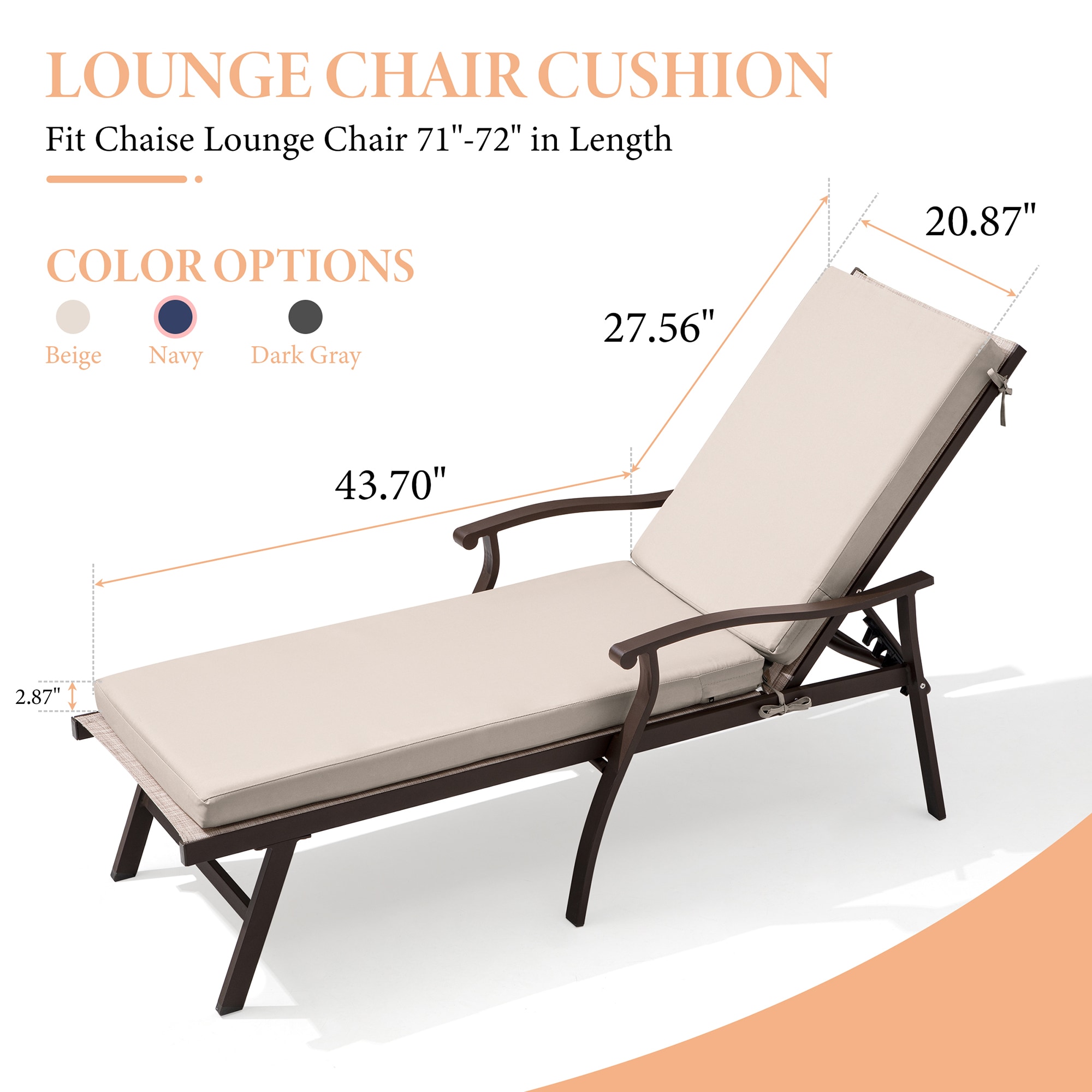 CloudFly CL-CU001BEI-1 Patio-Furniture-Cushions - View #4
