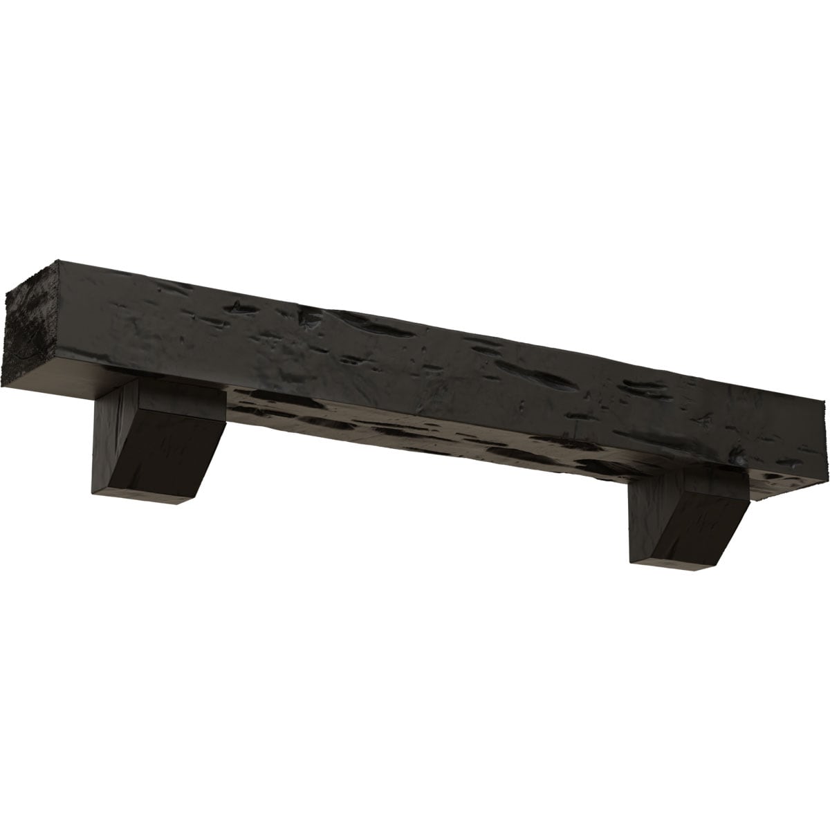 Ekena Millwork MANUPC08X12X48ASBC 48-in W x 8-in H x 12-in D Cedar (Burnished) Hollow Urethane Rustic Fireplace Mantel