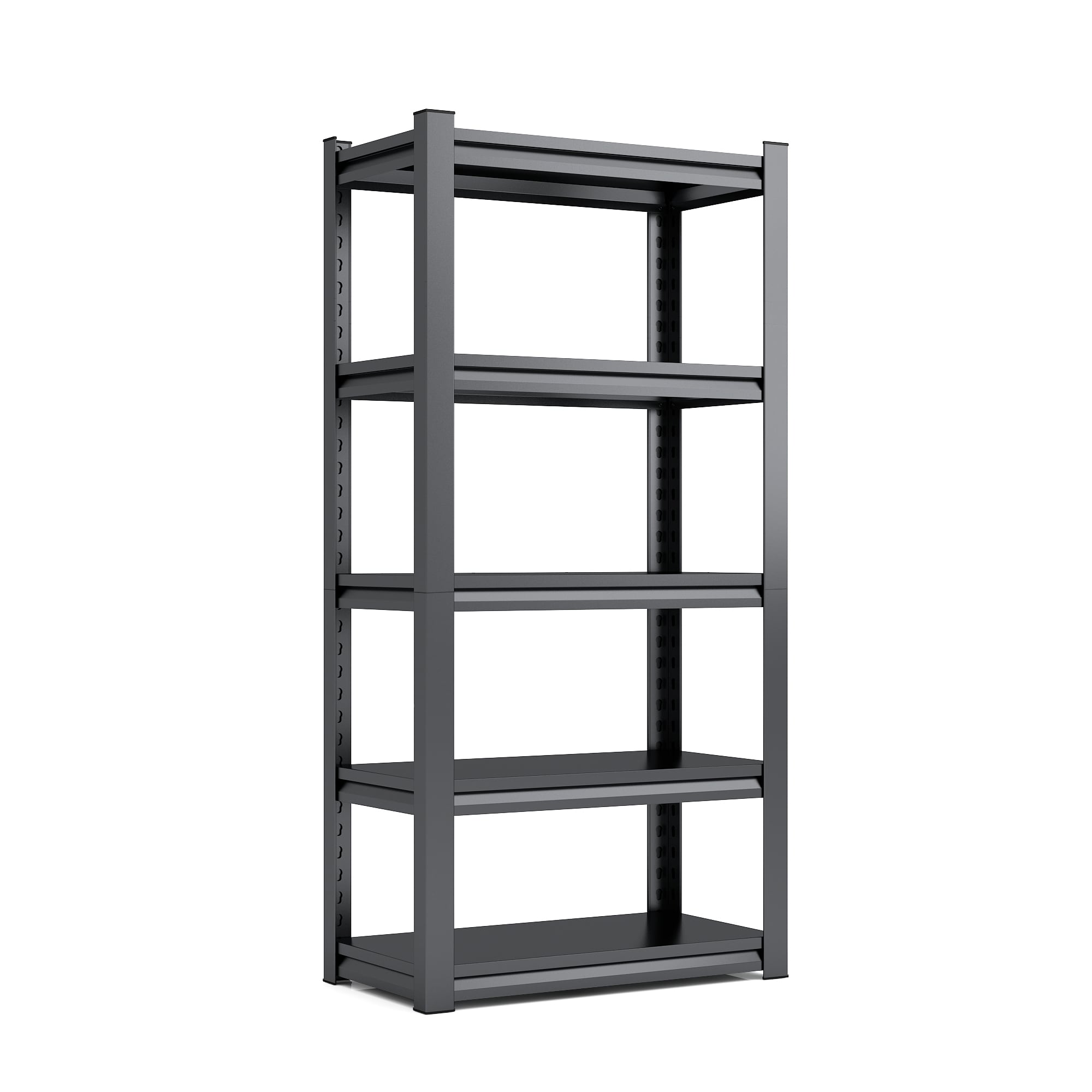 Kahomvis MAKEA-QPF2-408 Steel Heavy Duty 5 -Tier Utility shelving unit ( 31.5-in W x 15.7-in D x 63-in H ) ( Black , ( 400-lb lbs. Capacity Per Shelf )