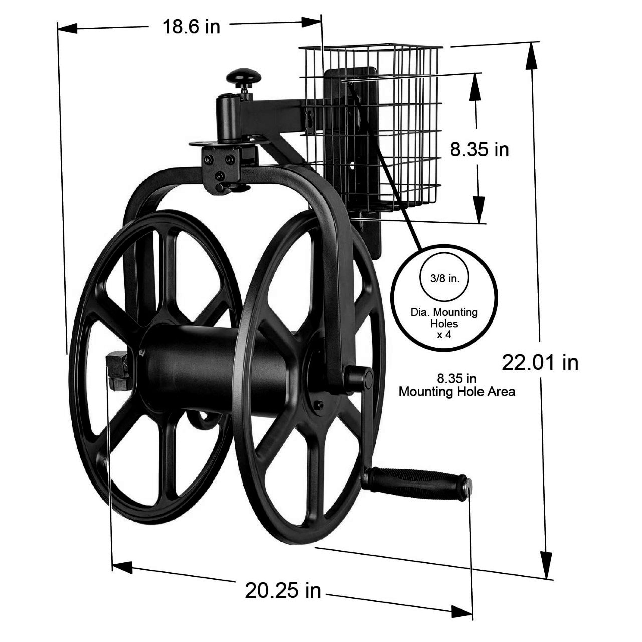 Liberty Garden Products Dual Mount Industrial Hose Reel