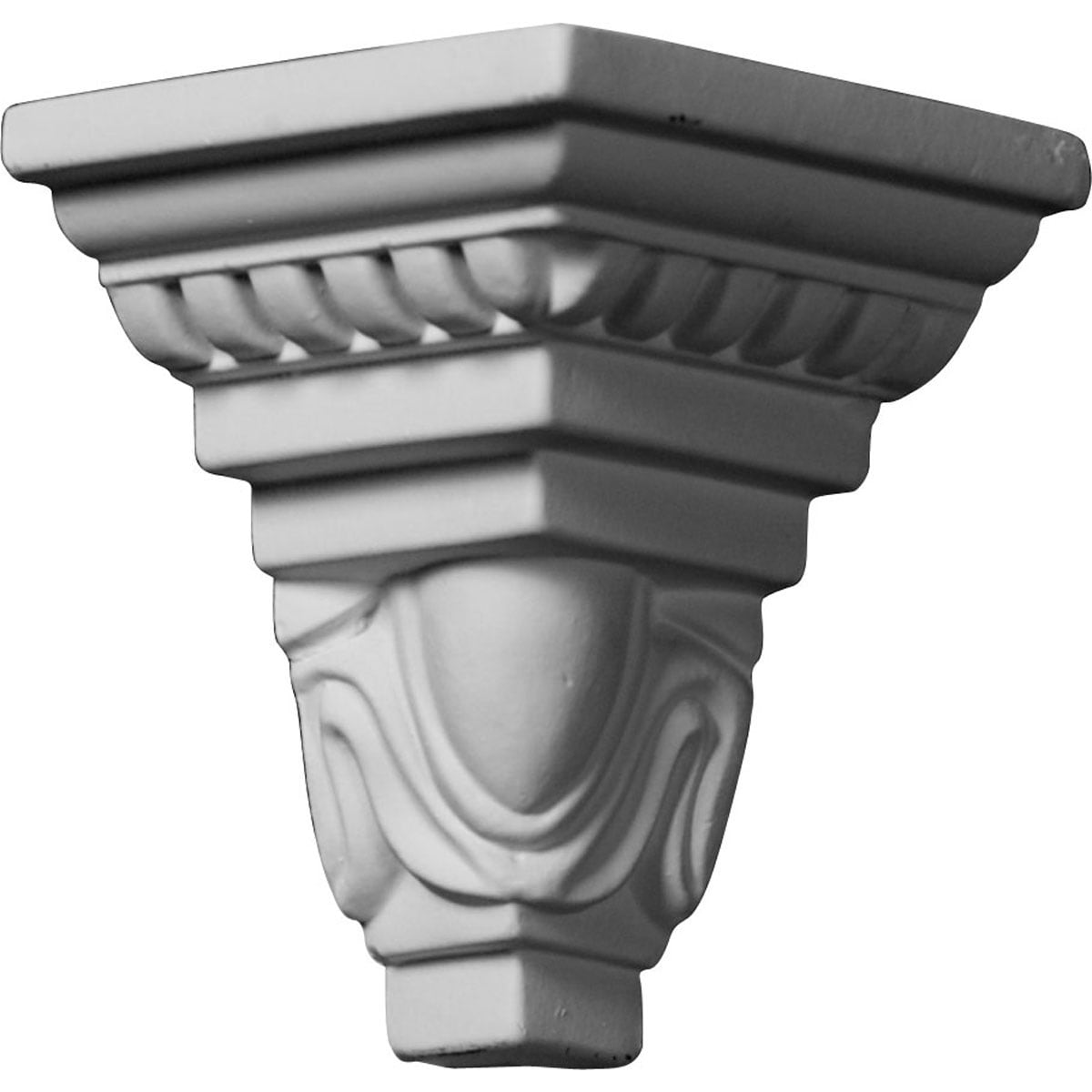 Ekena Millwork MOC03X04ED Edinburgh 3-1/4-in x 4-1/2-in Interior Primed Polyurethane Traditional 205344 Outside corner Crown Moulding Block