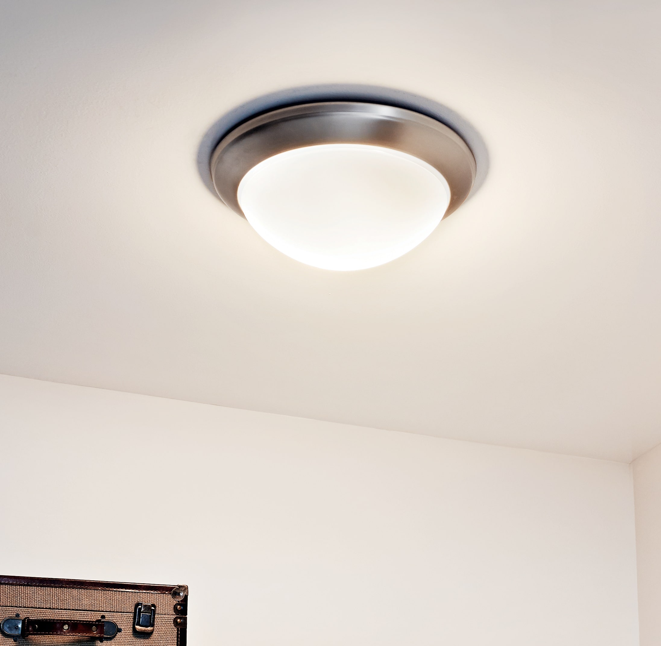 Kichler 8881NI Ceiling Space 1 -Light 14-in Brushed Nickel Flush Mount Light