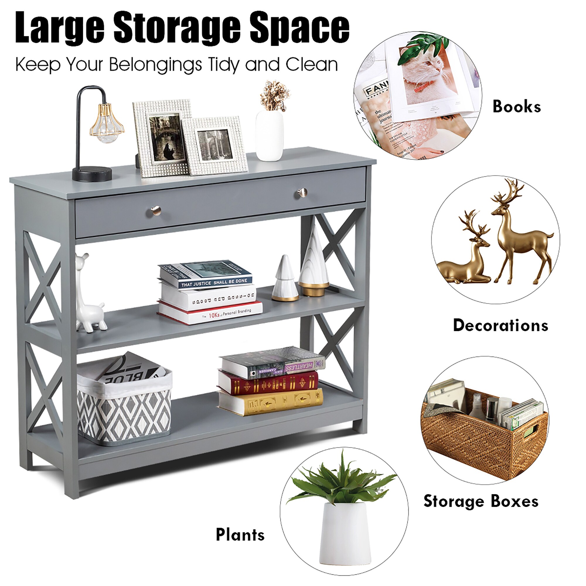 Costway SXL00129 Console-Sofa-Tables - View #3