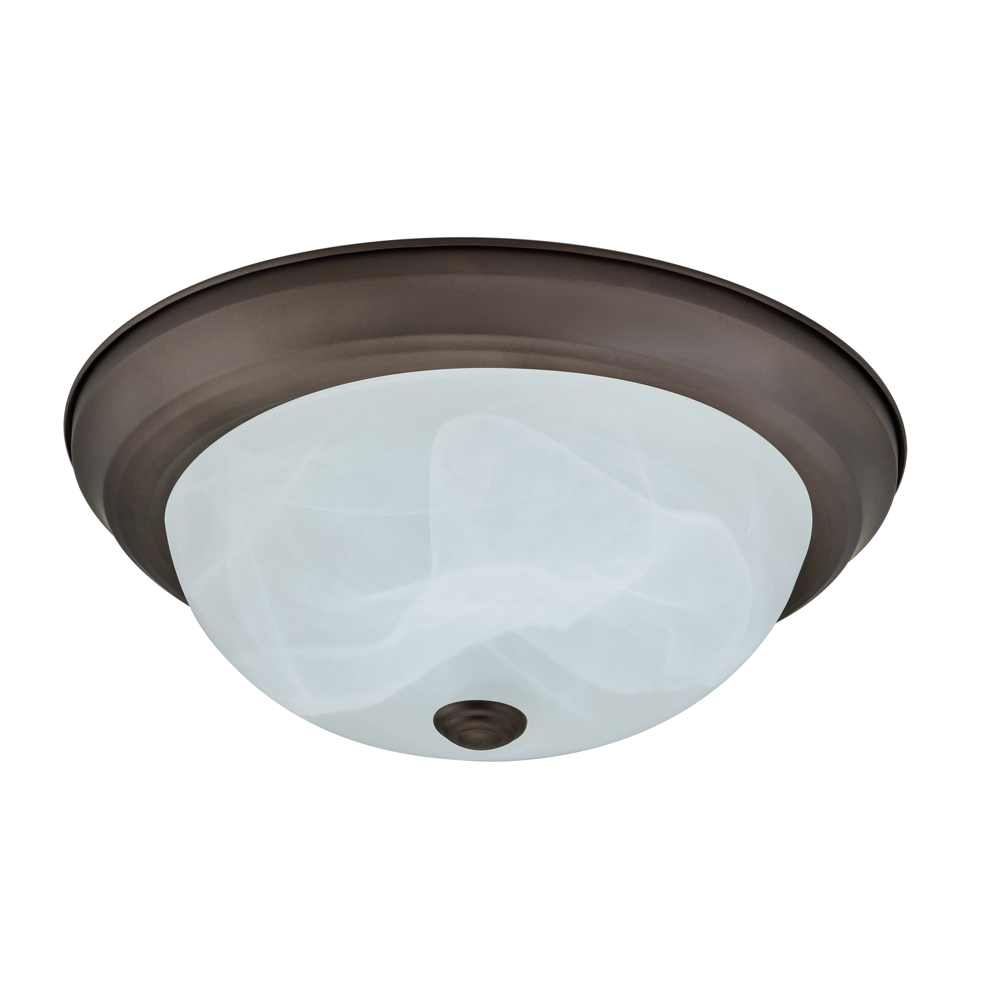 Royal Pacific 13-in Oil rubbed Bronze Indoor 1 -Light LED Flush Mount Light with Alabaster Glass