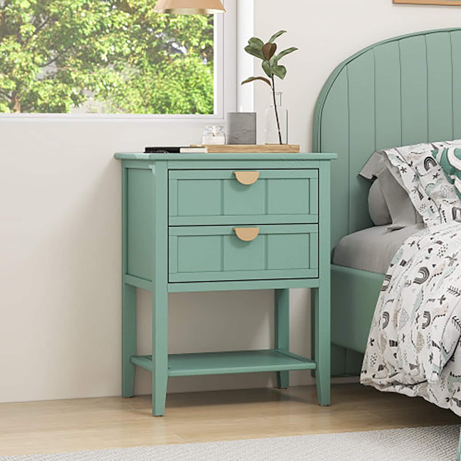 GZMR GZ-MH867923 Light Green Nightstand