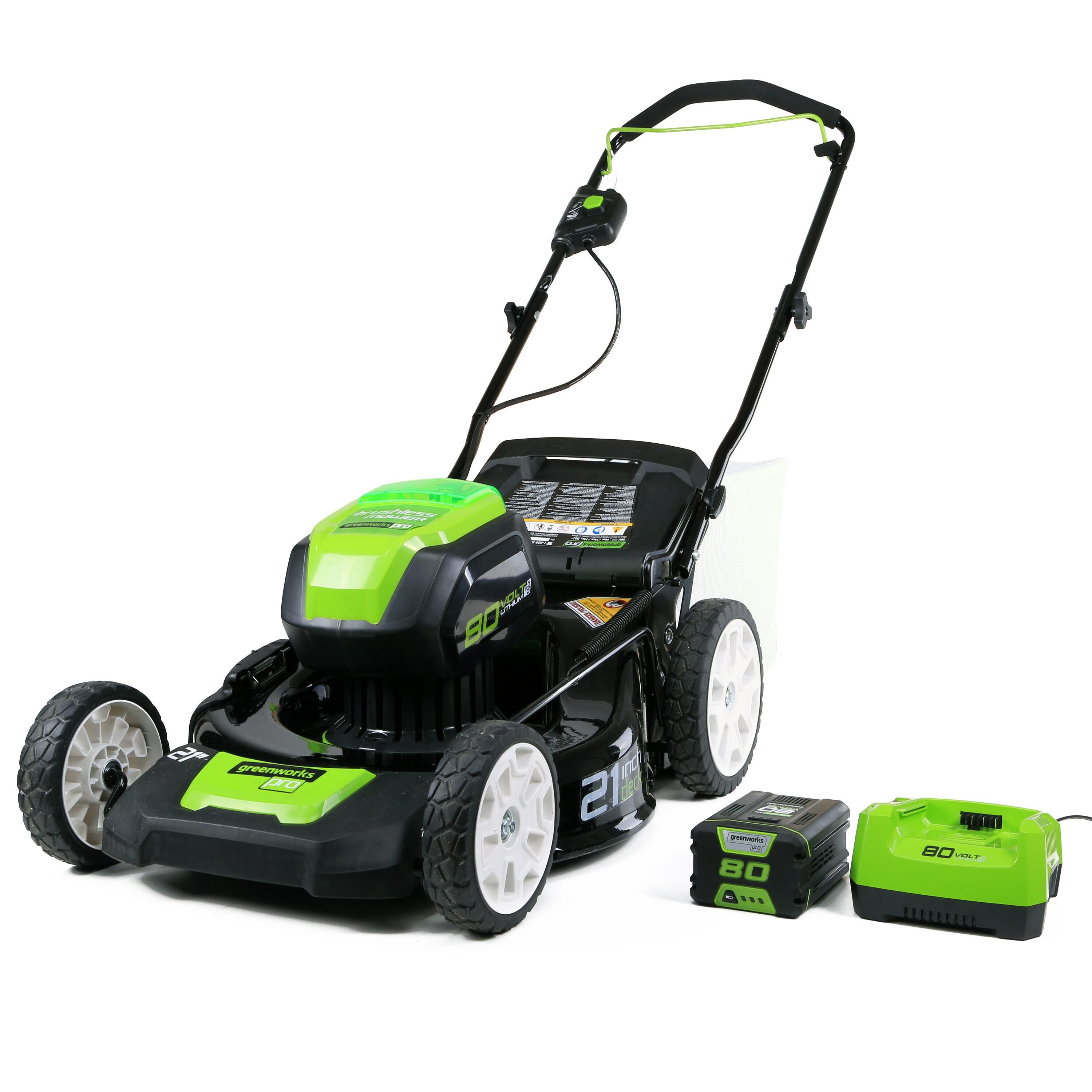 Greenworks 80-volt Max 21-in Cordless Push Lawn Mower 4 Ah (1-Battery and  Charger Included) in the Cordless Electric Push Lawn Mowers department at