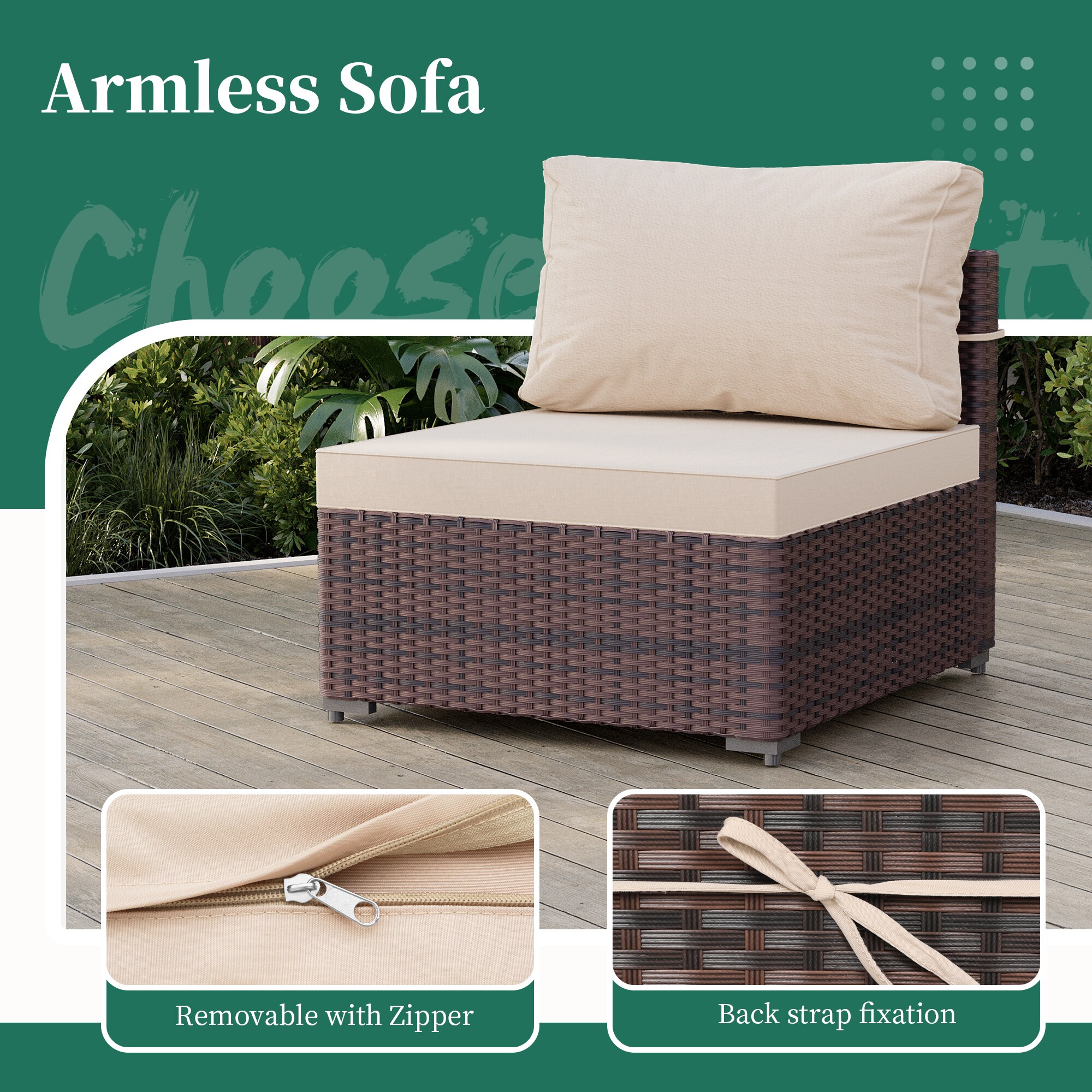 UPHA TBSF-AB43BR-BEIGE Patio-Conversation-Sets - View #8