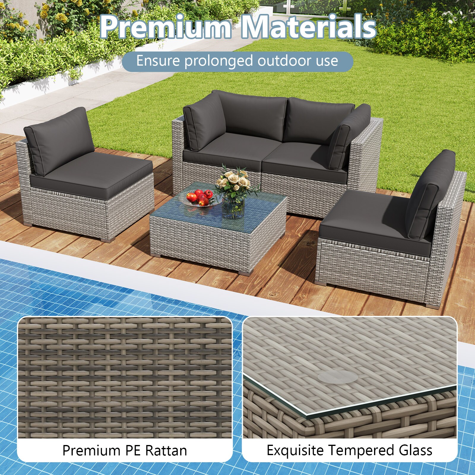 YERIVA P73141DKXDH Patio-Conversation-Sets - View #5