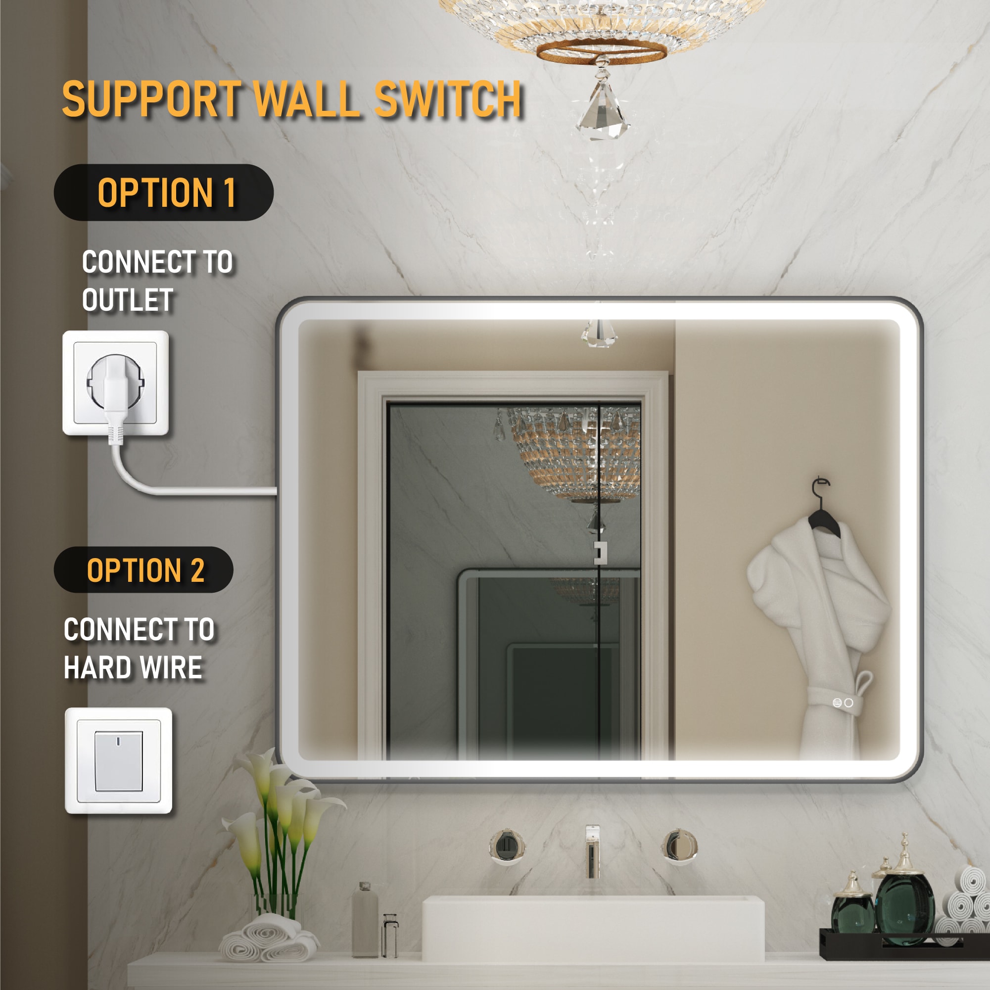Forclover ALF-9W4836BK Framed-Bath-Mirrors - View #3