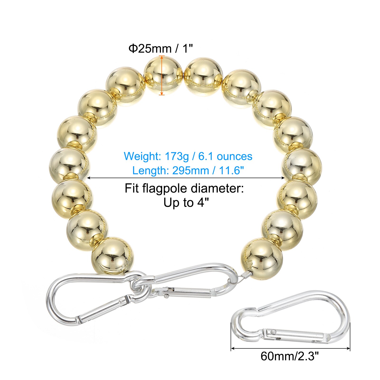 PATIKIL Flagpole Retainer Ring Flag Pole Accessories Flag Beaded Mount ...