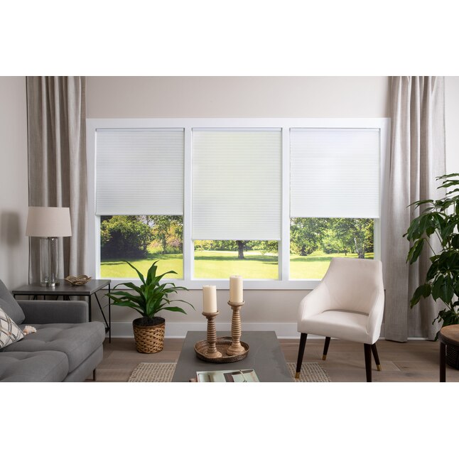Allen Roth 36 In X 72 White Light Filtering Cordless Cellular Shade The Window Shades Department At Com - Home Decorators Collection Snow Drift Cordless Light Filtering Cellular Shade