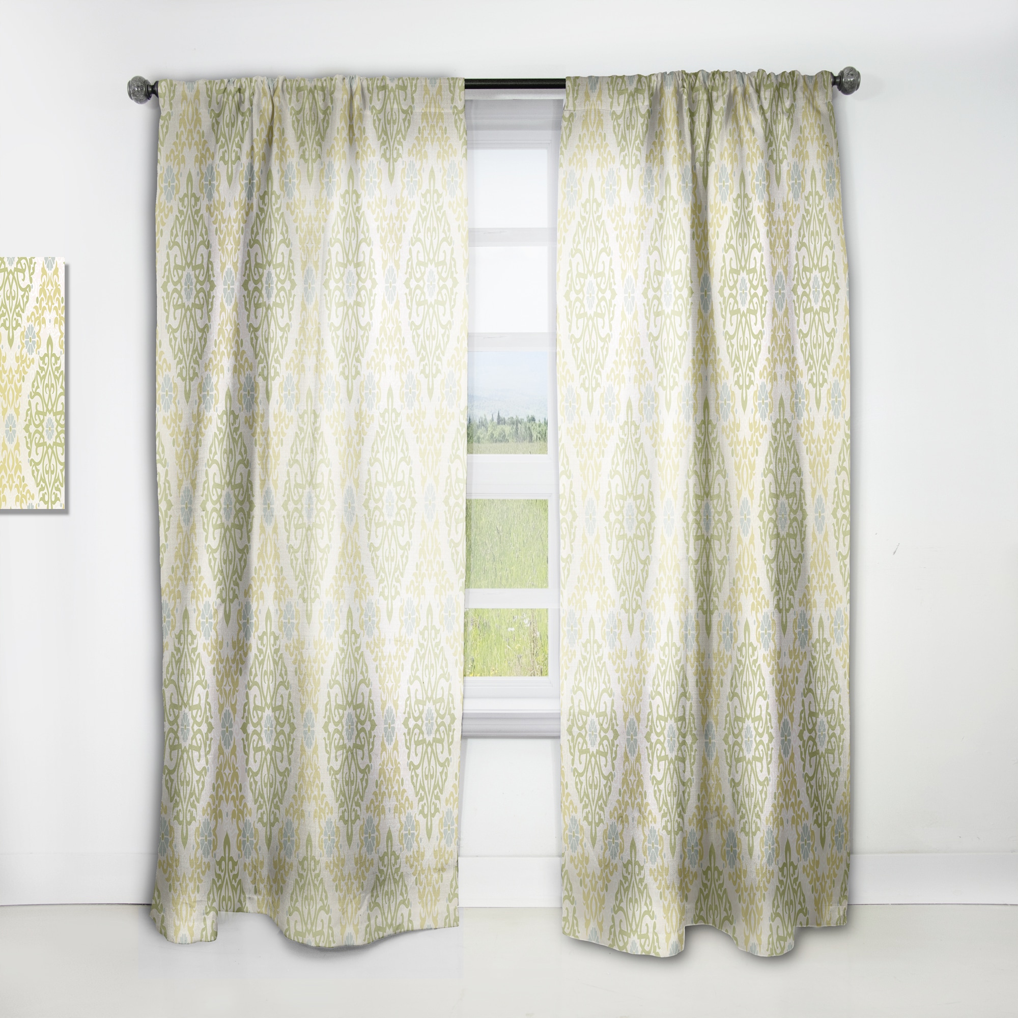 Designart CTN18894-52-84 84-Inches Green Room darkening Thermal lined Rod pocket Single curtain panel