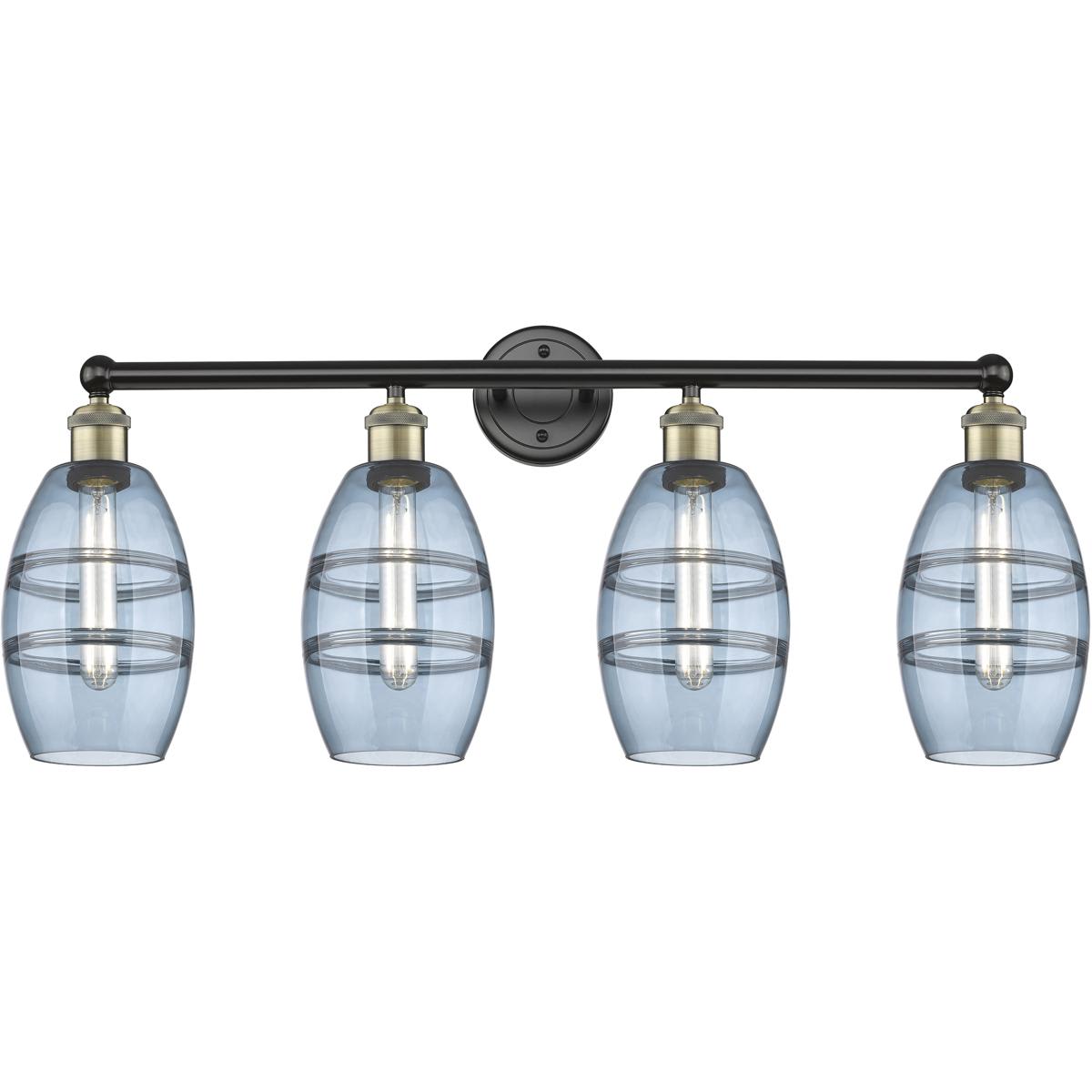 Innovations Lighting -  616-4W-BAB-G557-6BL Edison Vaz Bathroom Vanity Light Black Antique Brass