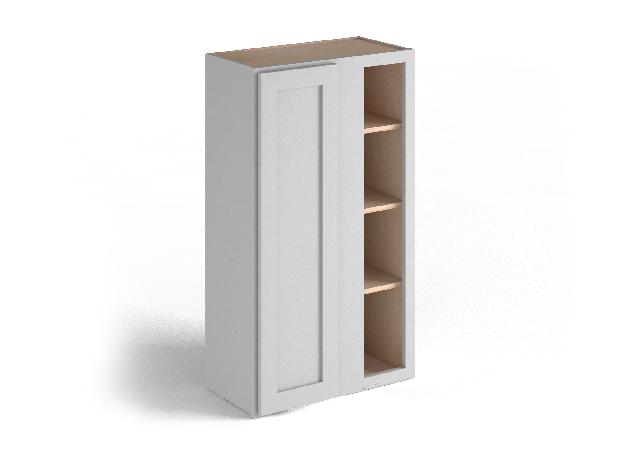 Valleywood Cabinetry Pure White 27-in W x 36-in H x 12-in D Pure White Birch Blind Corner Wall Ready To Assemble Plywood Cabinet (Flat Panel Shaker Style)