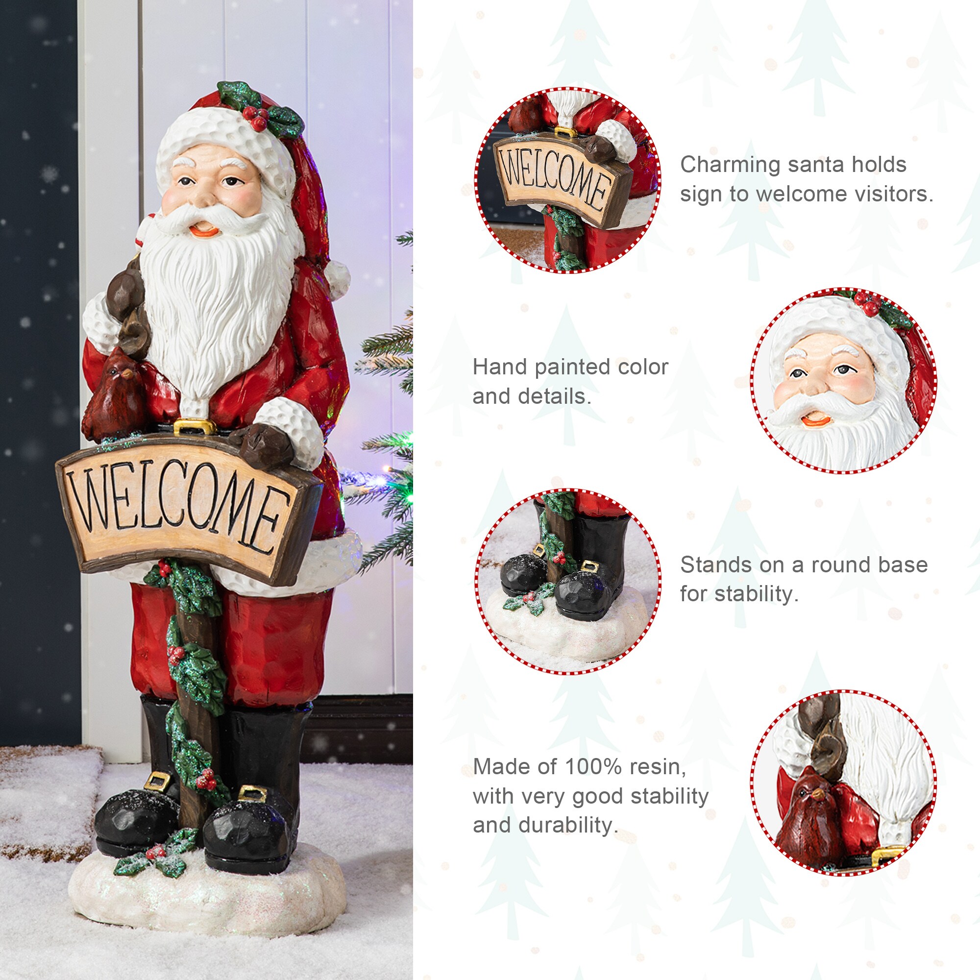 Glitzhome 2038500002 Table-Christmas-Decorations - View #5