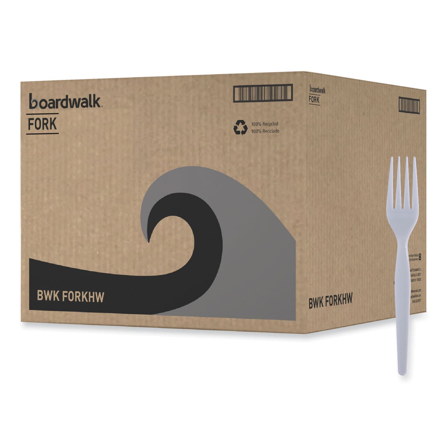 Boardwalk ESNBWKFORKHW Heavyweight Polystyrene Cutlery Fork Plastic White 1000 per Carton
