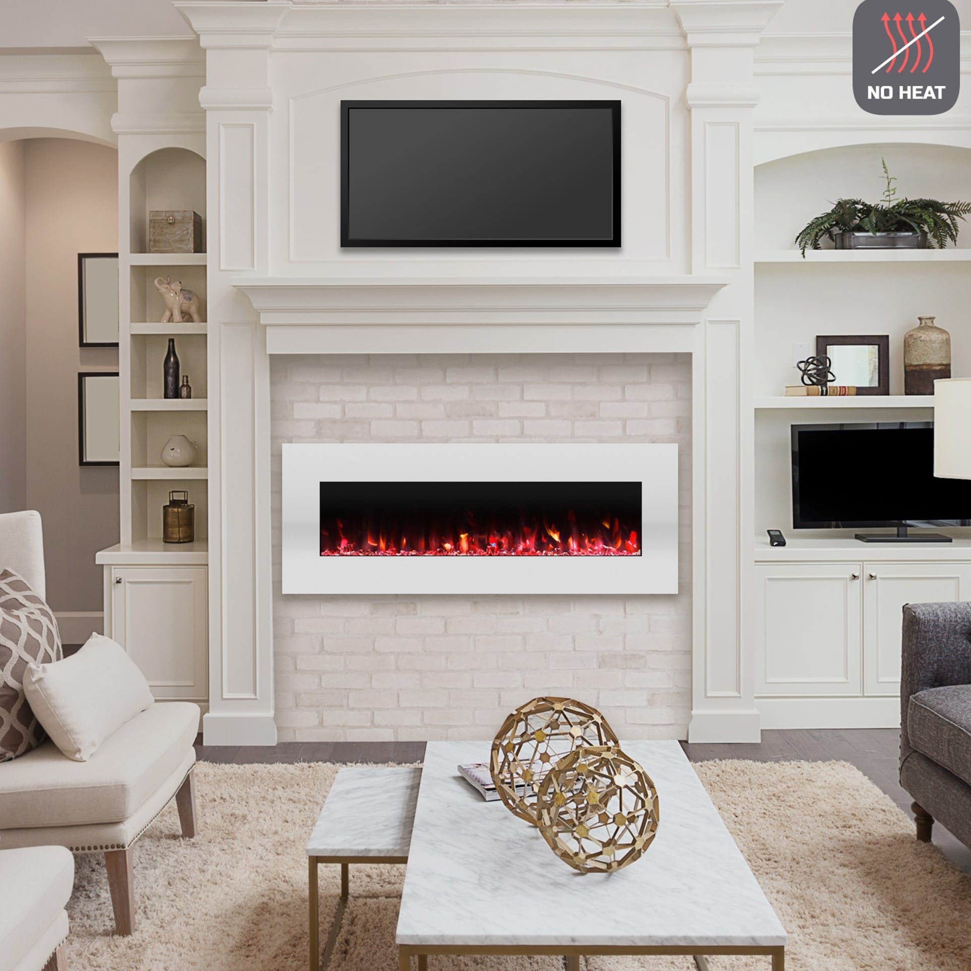 Hastings Home 50.5-in W White LED Electric Fireplace 981685VZO Sansujyuku sansujyuku.com