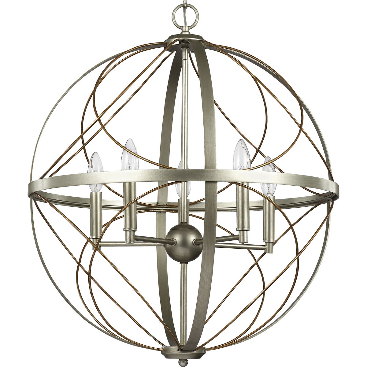 Progress Lighting Brandywine 5-Light Silver Ridge Transitional Globe ...