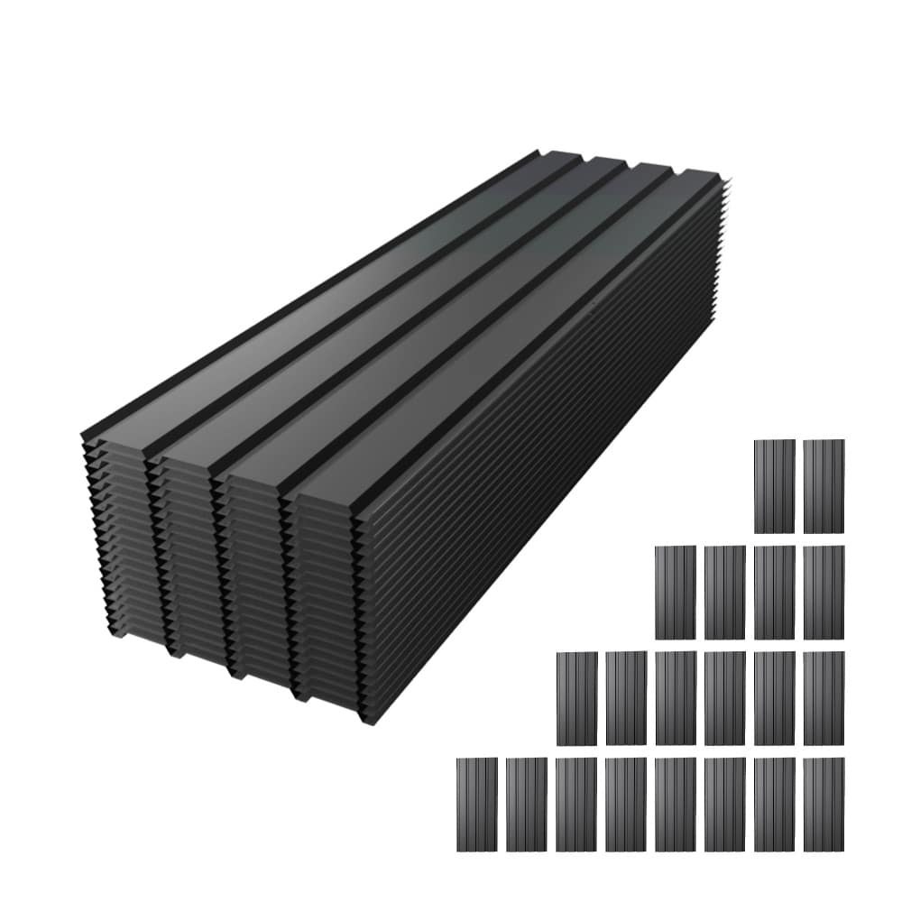 Ama Pear Heavy Duty 20-Piece Waterproof Galvanized Steel Roof Panels for Garages and Patios