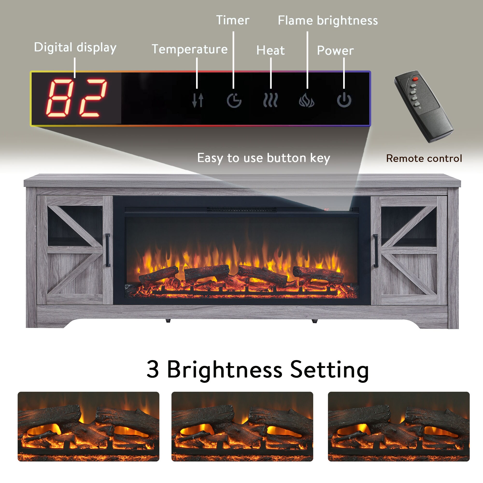Mondawe MO-CB70009 Electric-Fireplaces - View #6