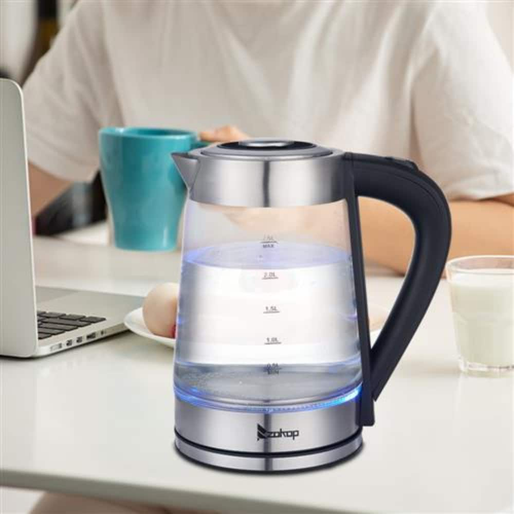 Outopee Clear 10-Cup Corded Digital Electric Kettle in the Water Boilers &  Kettles department at