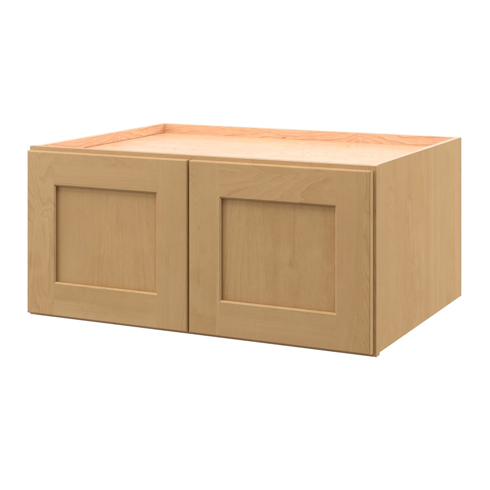 allen + roth Innsbrook 30-in W x 15.125-in H x 24-in D Rye Wall Fully Assembled Cabinet (Flat Panel Shaker Door Style)